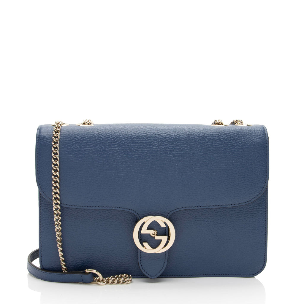 Gucci Grained Calfskin Interlocking G Medium Shoulder Bag