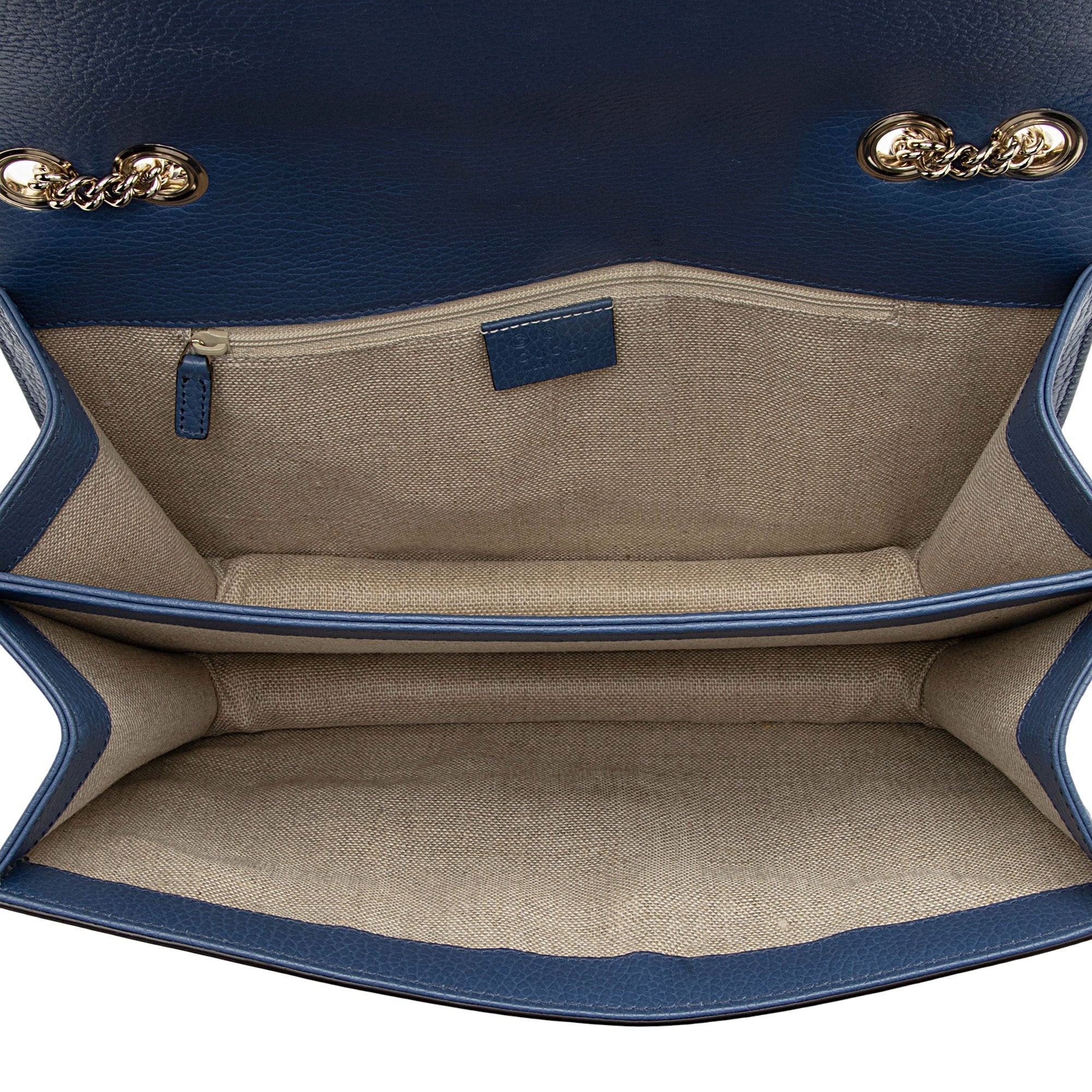 Gucci Grained Calfskin Interlocking G Medium Shoulder Bag
