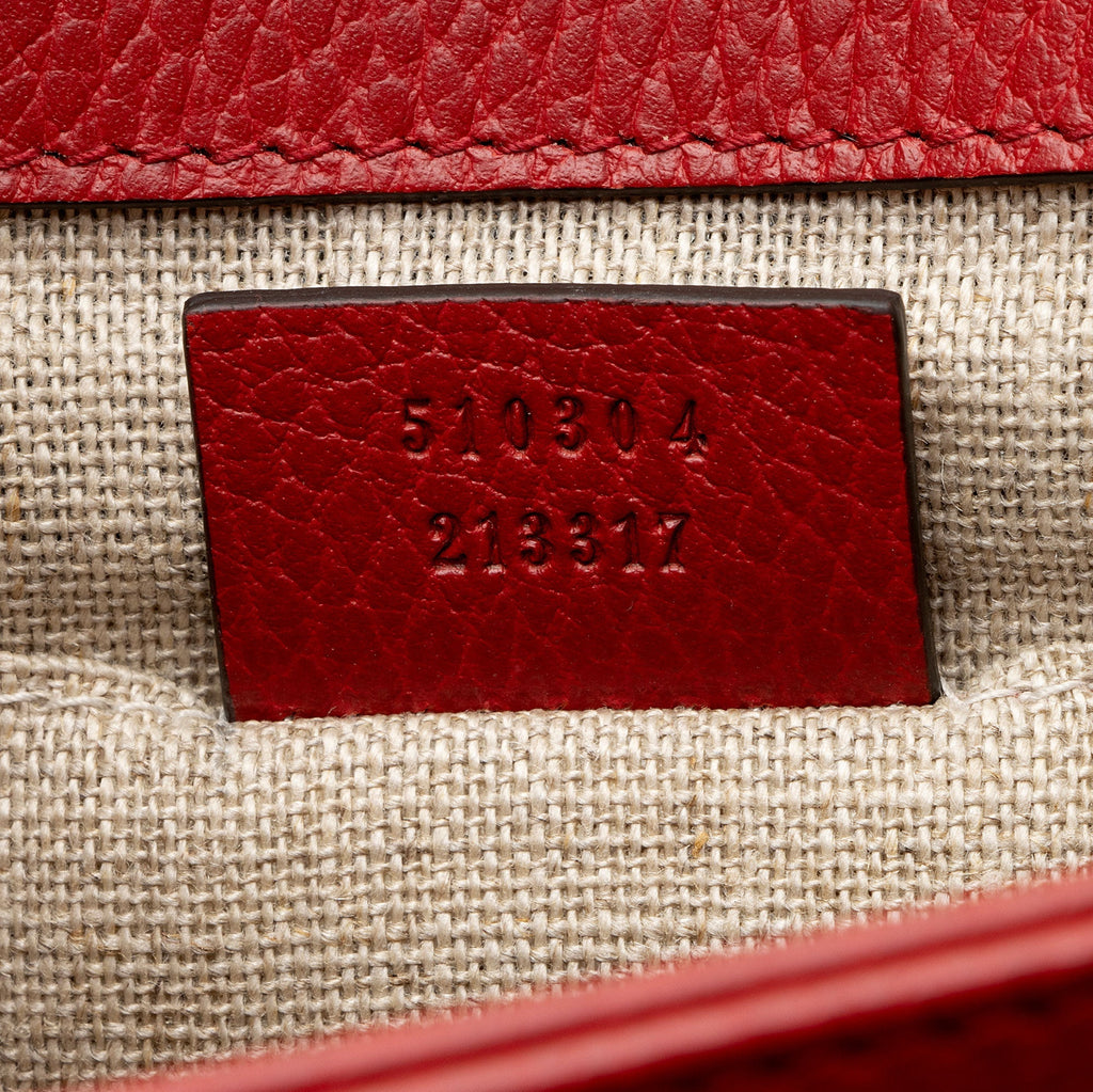 Gucci Grained Calfskin Interlocking G Small Shoulder Bag (SHF-0utu9Q)