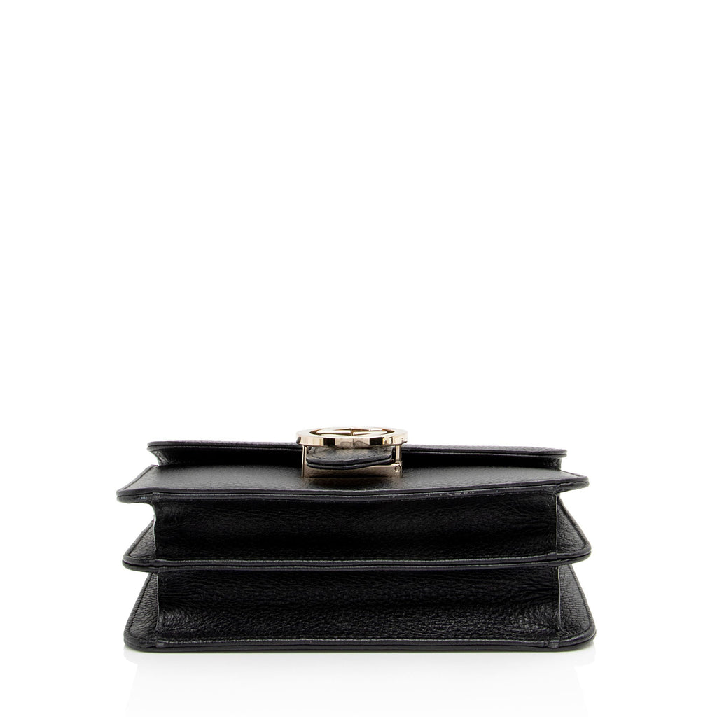 Gucci Grained Calfskin Interlocking G Small Shoulder Bag (SHF-1AVxLZ)