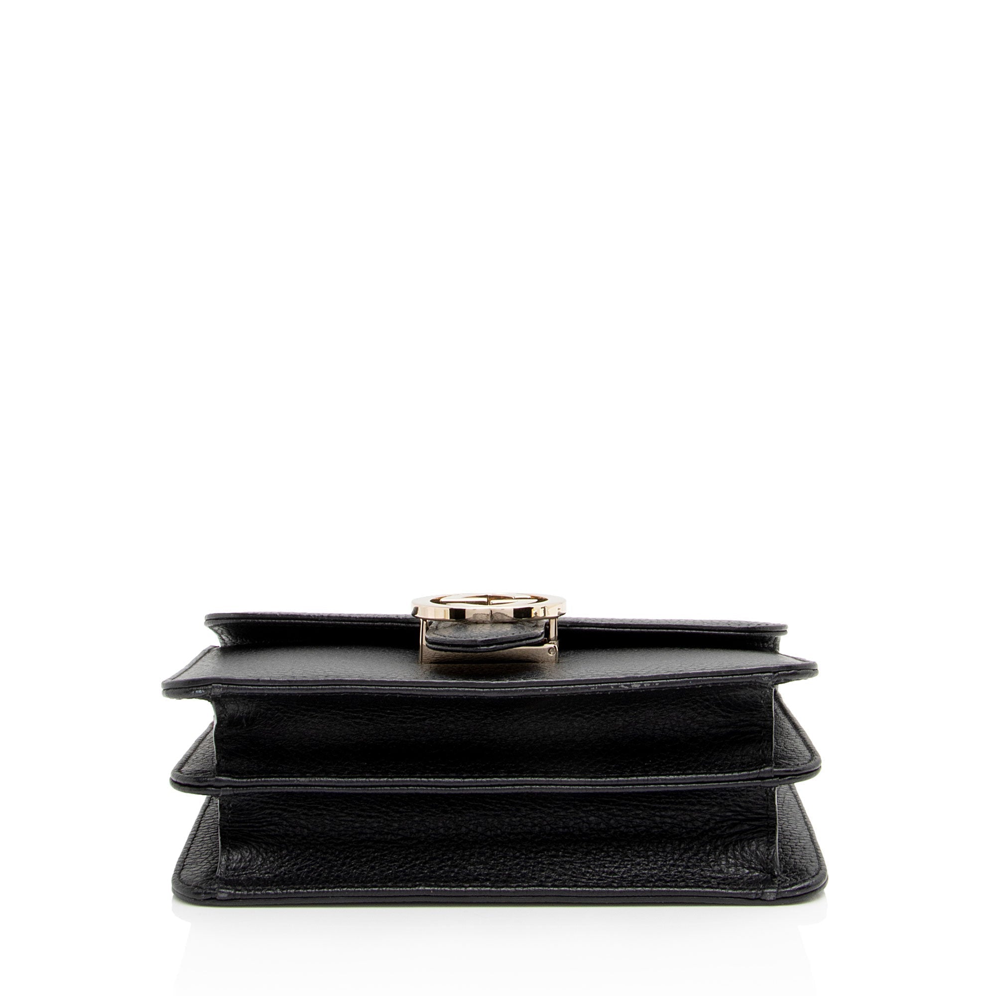 Gucci Grained Calfskin Interlocking G Small Shoulder Bag (SHF-1AVxLZ)
