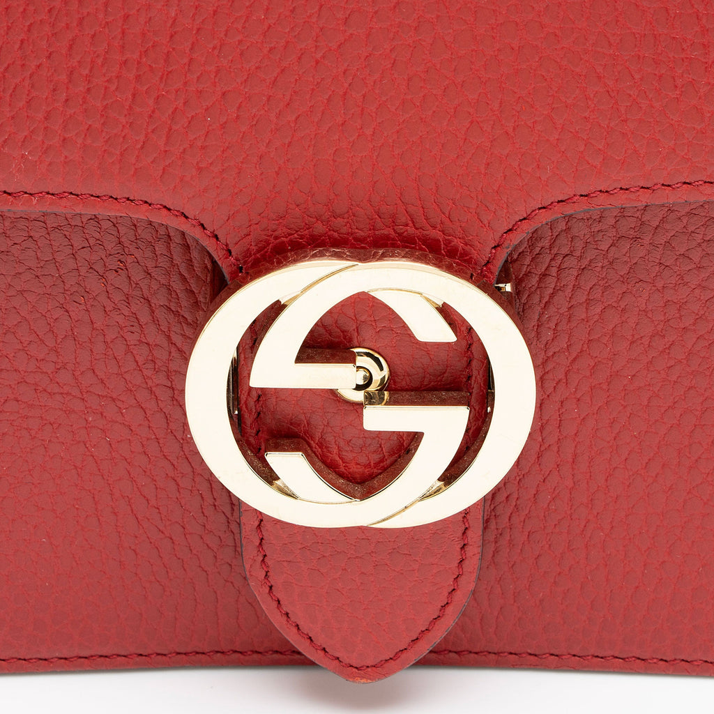 Gucci Grained Calfskin Interlocking G Small Shoulder Bag
