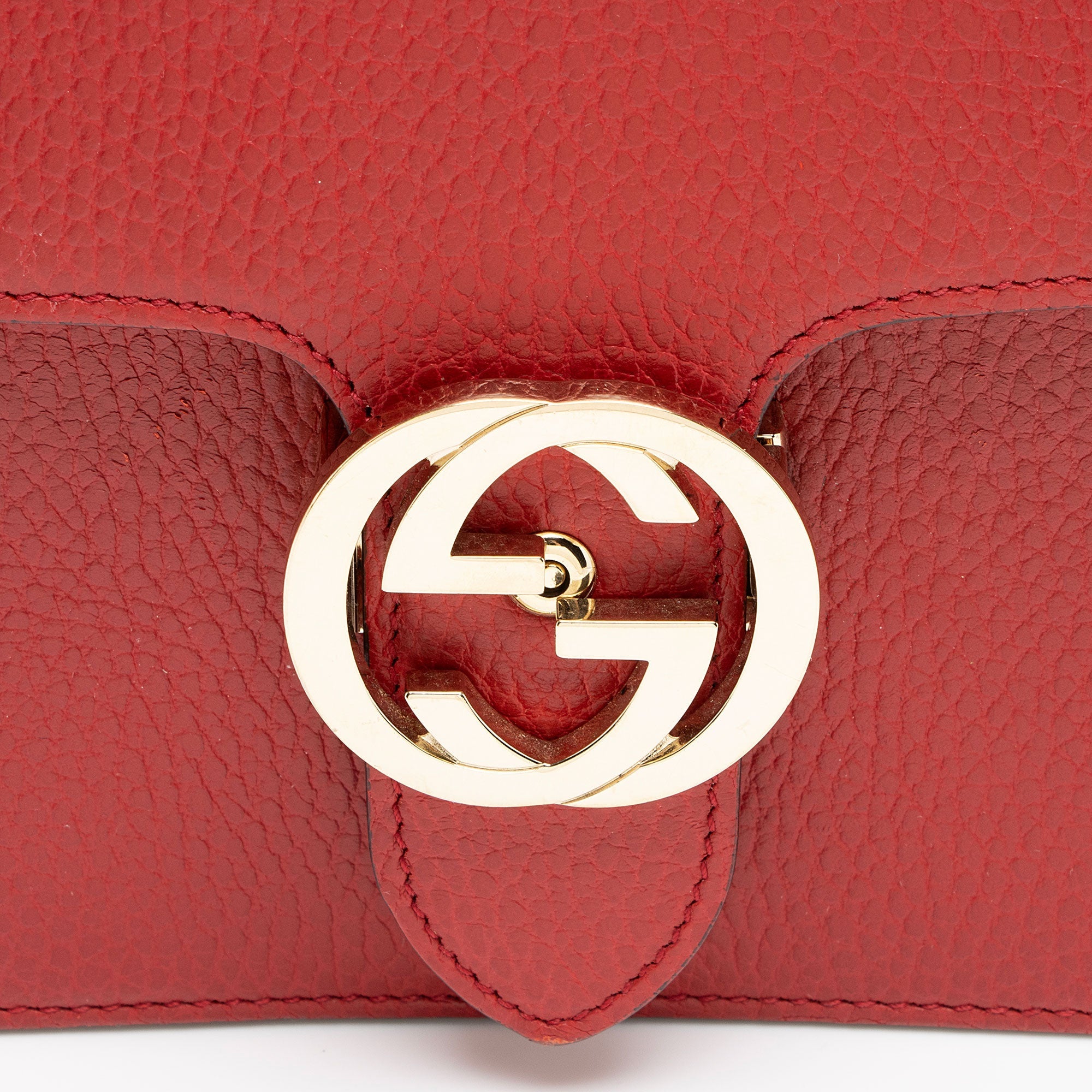 Gucci Grained Calfskin Interlocking G Small Shoulder Bag