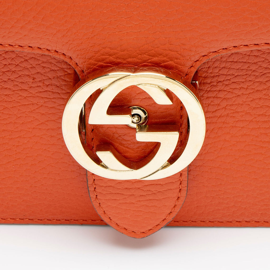Gucci Grained Calfskin Interlocking G Small Shoulder Bag
