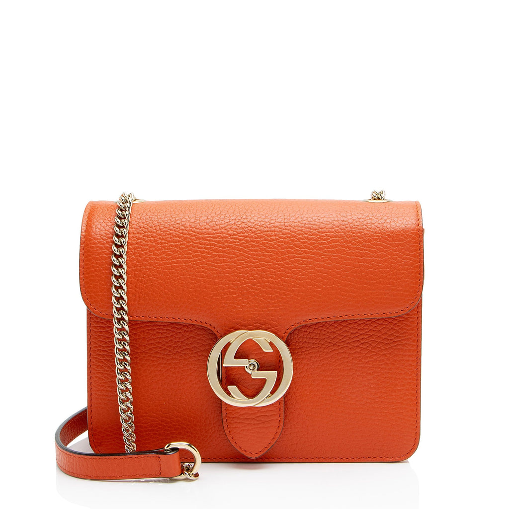 Gucci Grained Calfskin Interlocking G Small Shoulder Bag