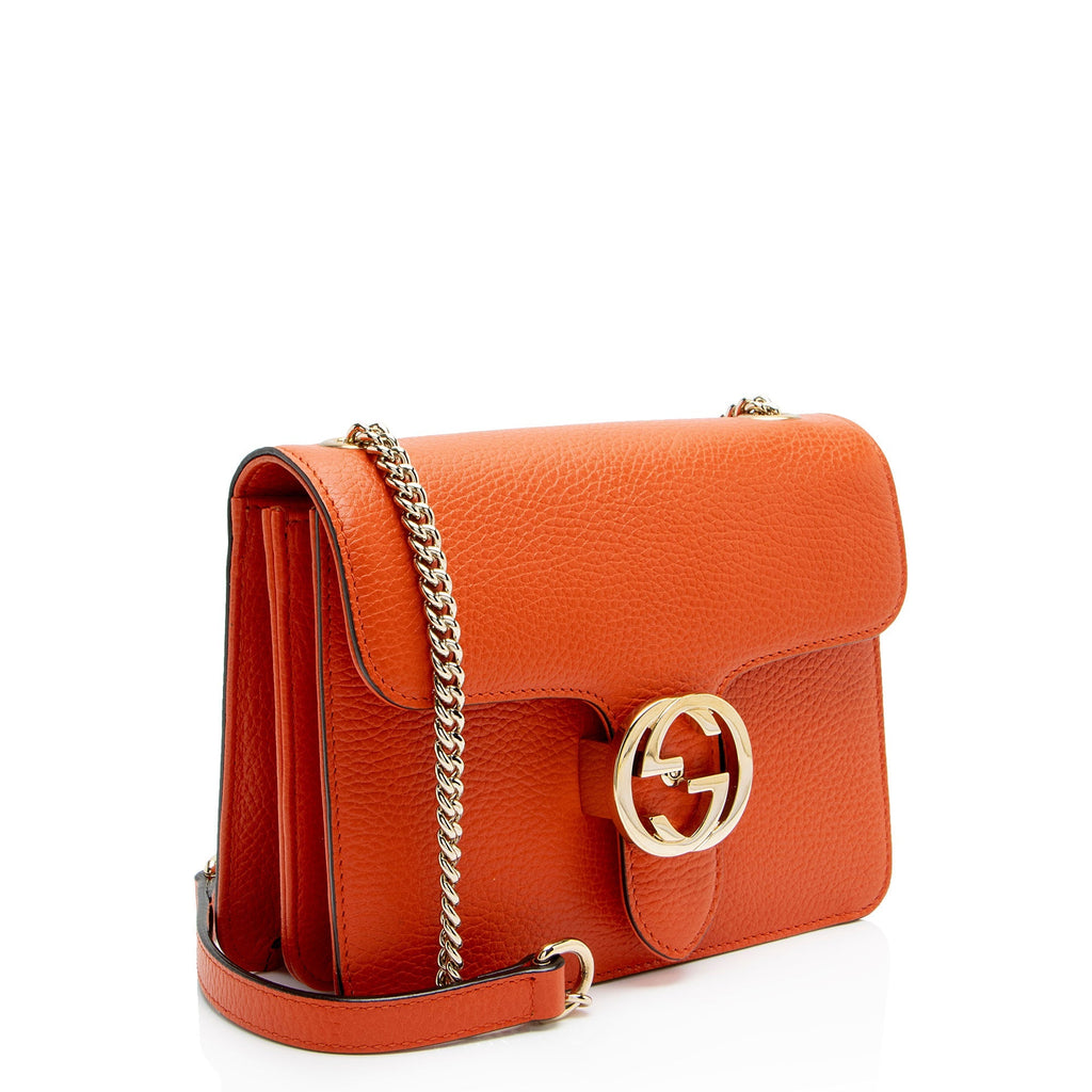 Gucci Grained Calfskin Interlocking G Small Shoulder Bag