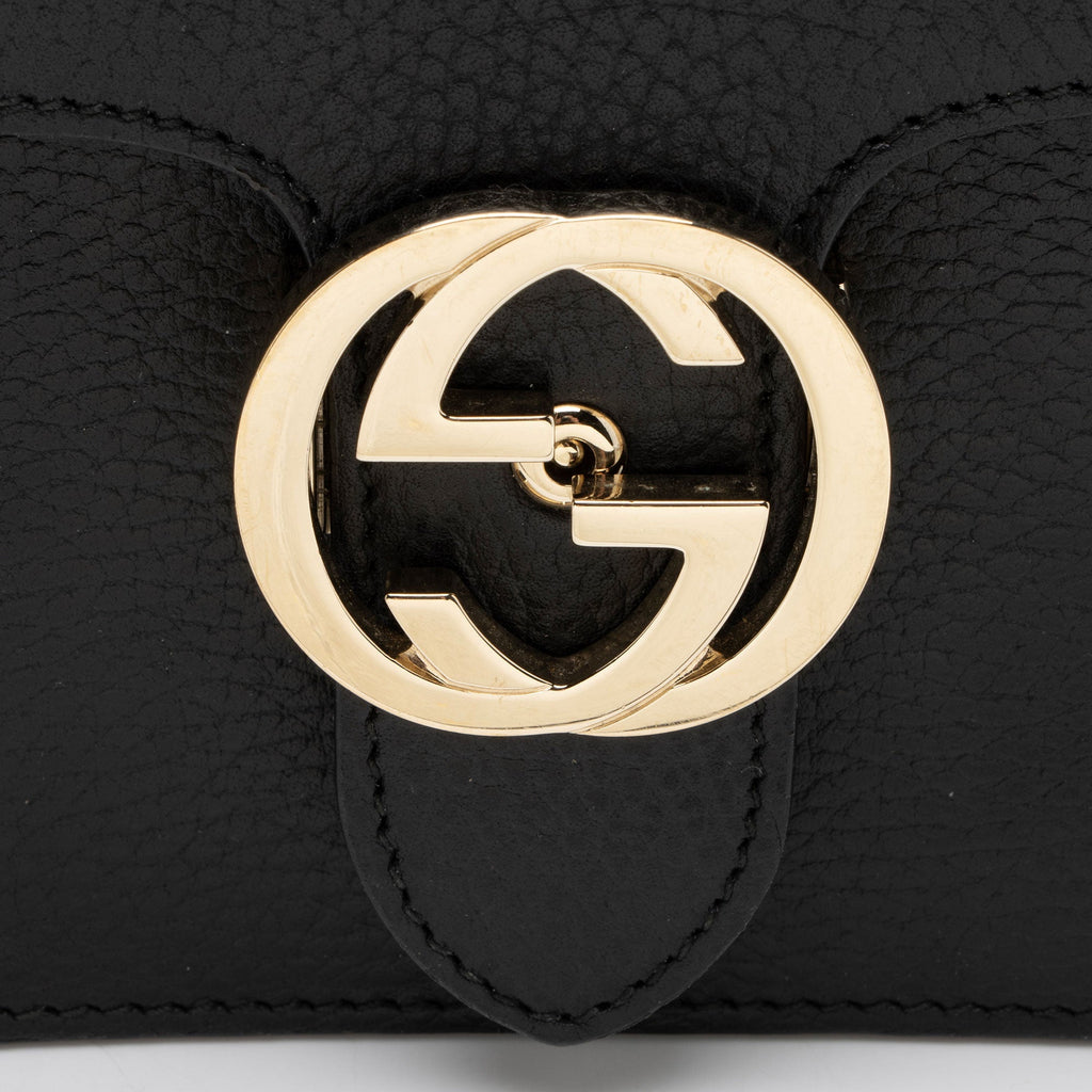 Gucci Grained Calfskin Interlocking G Small Shoulder Bag