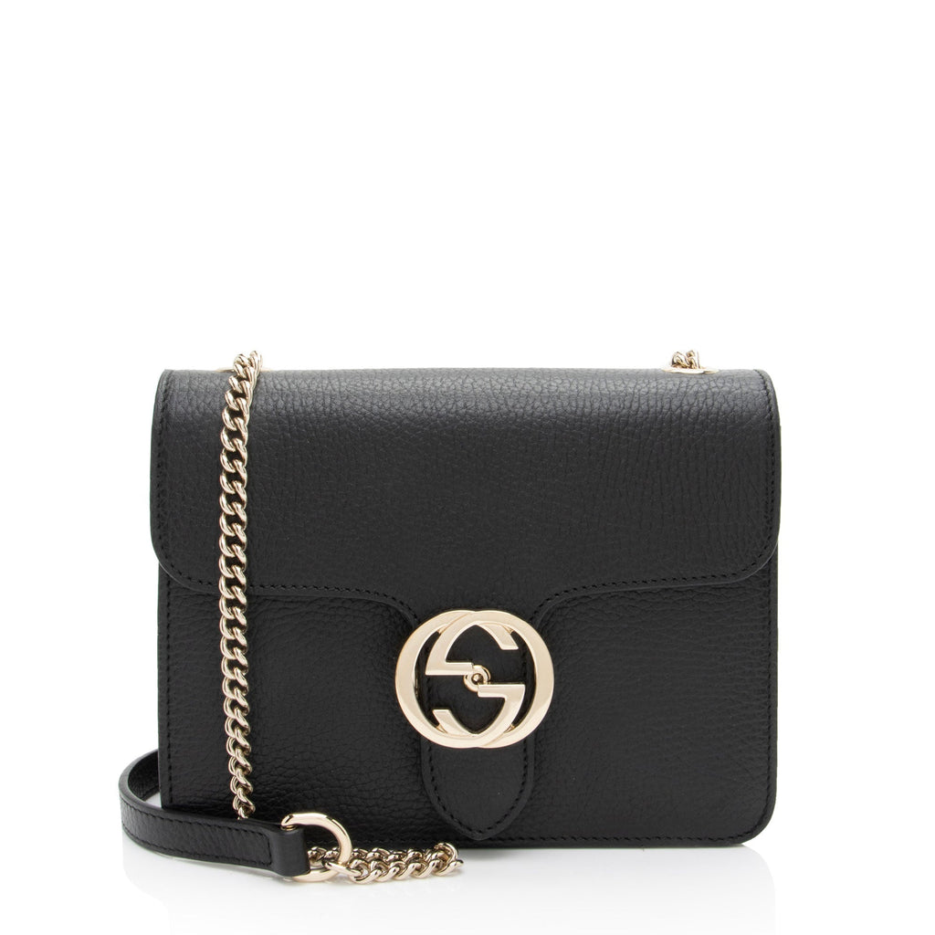 Gucci Grained Calfskin Interlocking G Small Shoulder Bag
