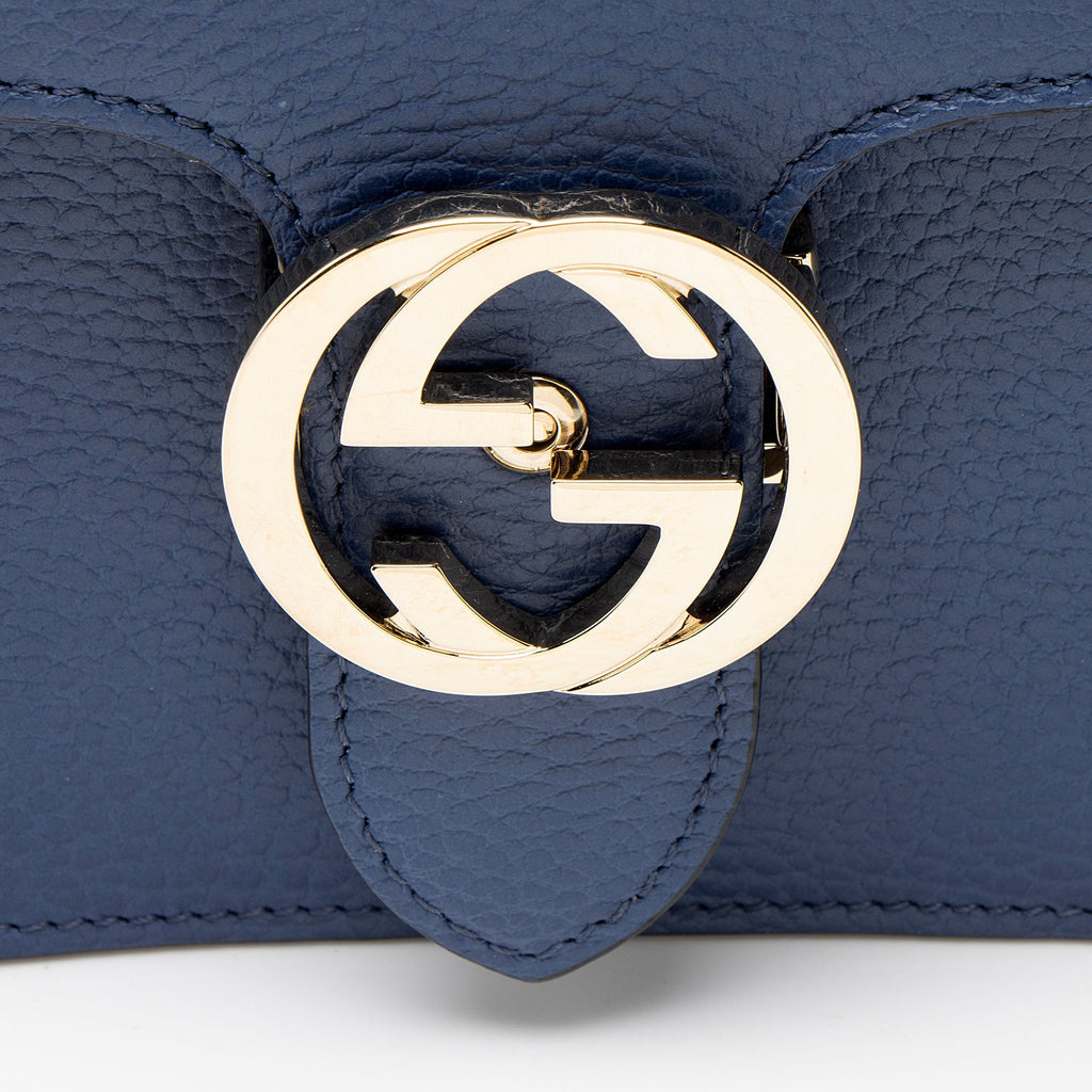 Gucci Grained Calfskin Interlocking G Small Shoulder Bag