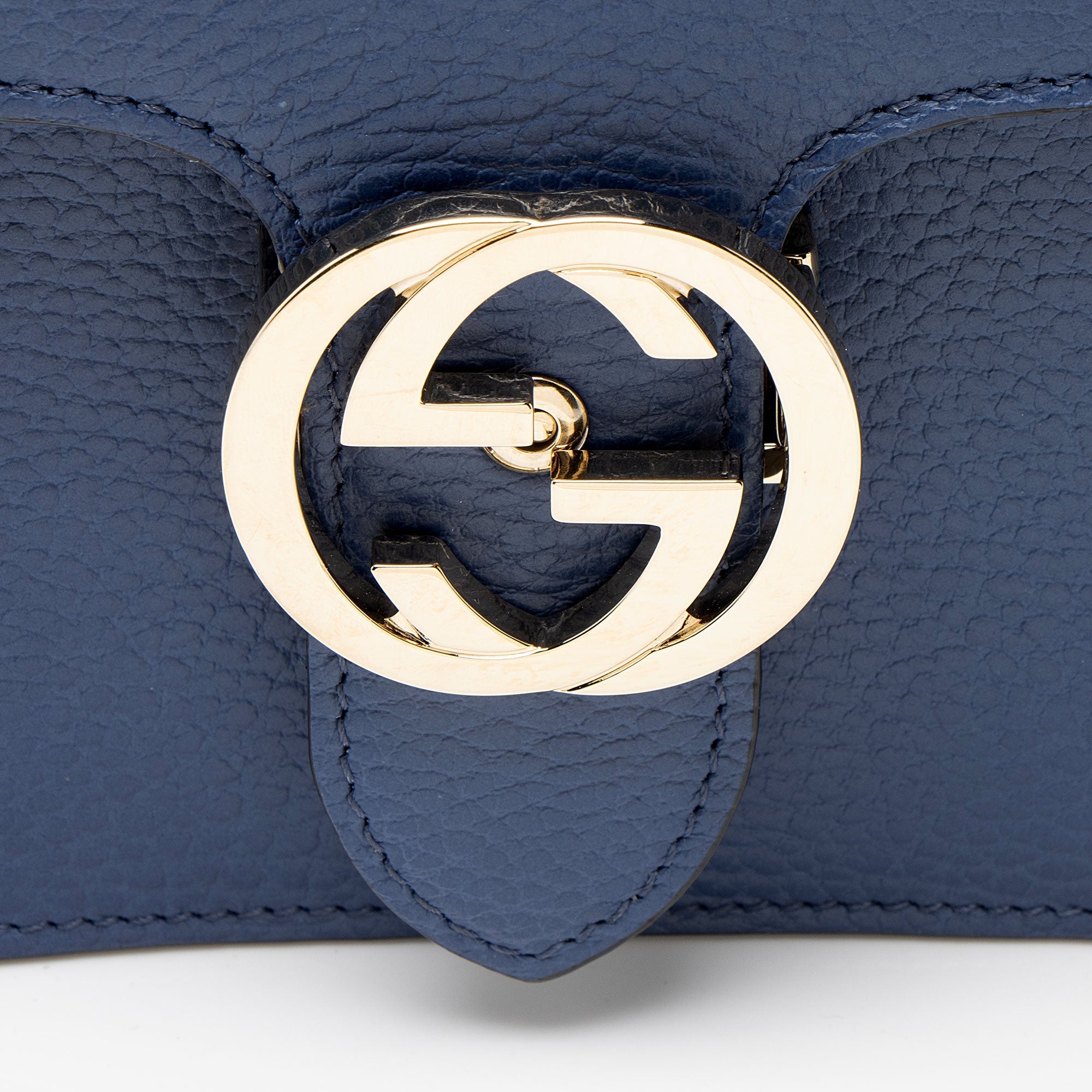 Gucci Grained Calfskin Interlocking G Small Shoulder Bag