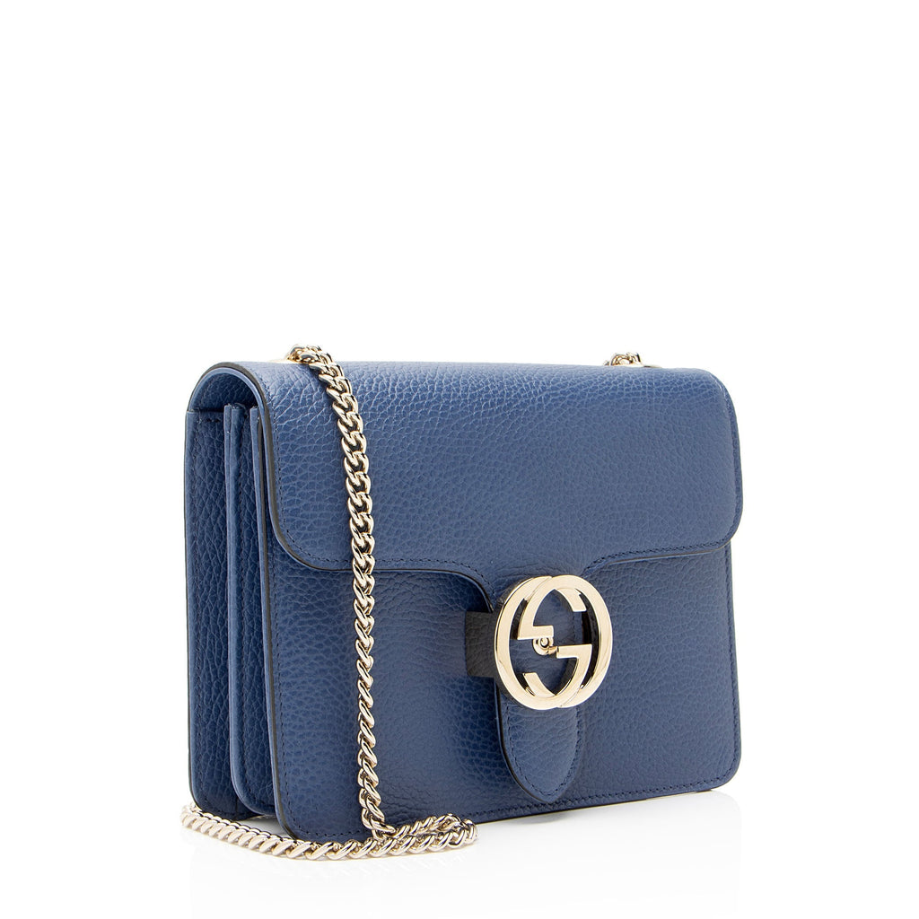 Gucci Grained Calfskin Interlocking G Small Shoulder Bag