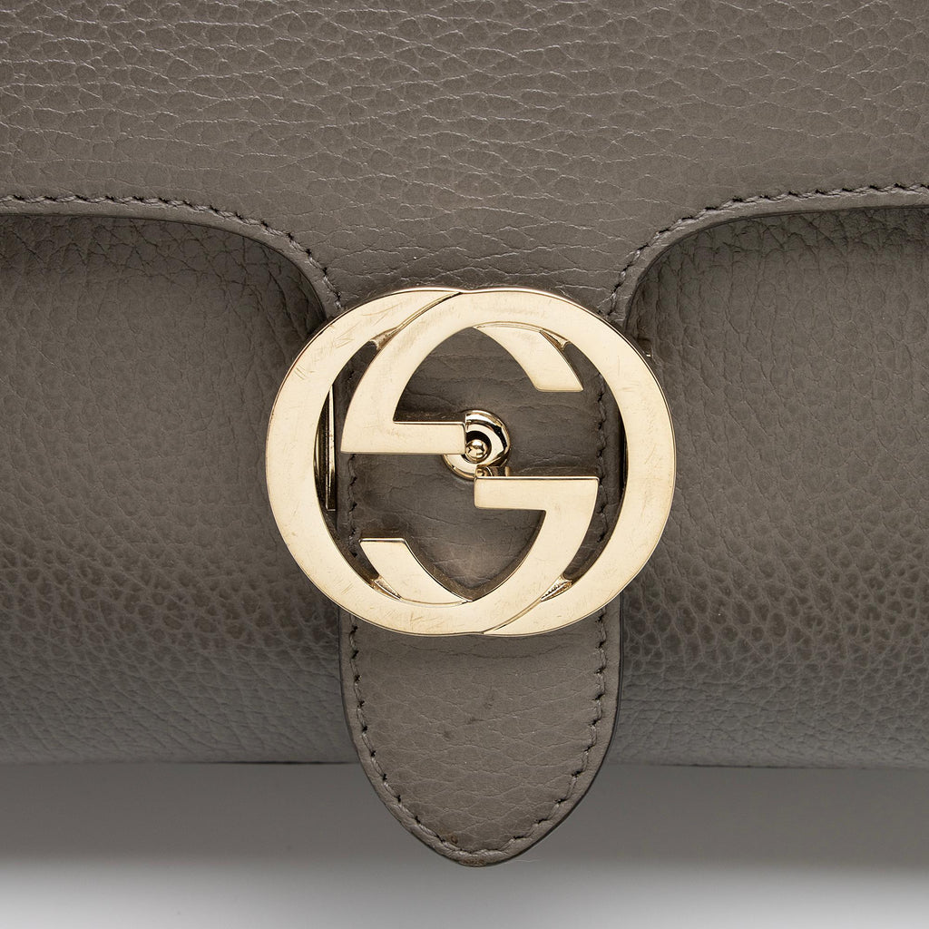 Gucci Leather Interlocking G Small Top Handle