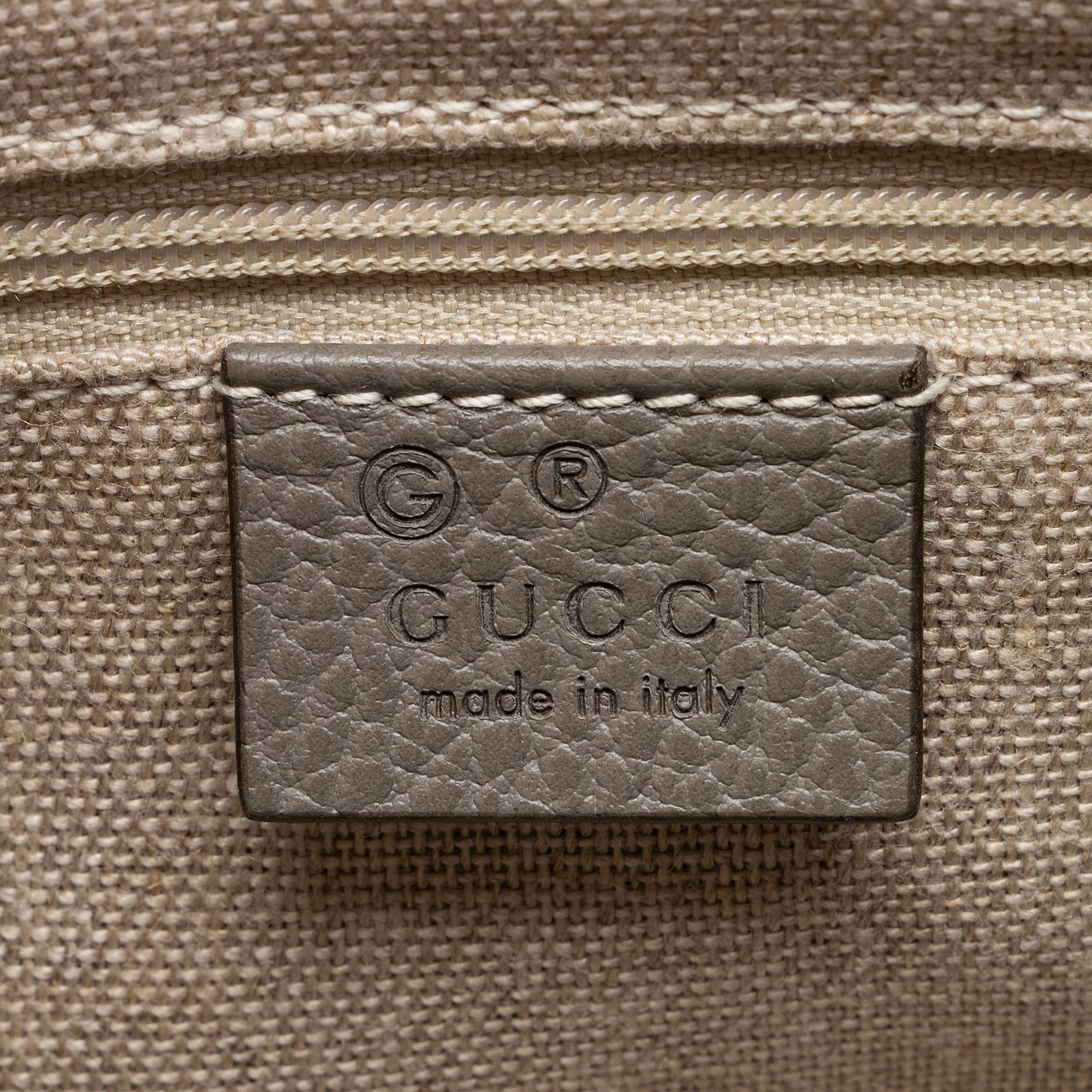 Gucci Leather Interlocking G Small Top Handle