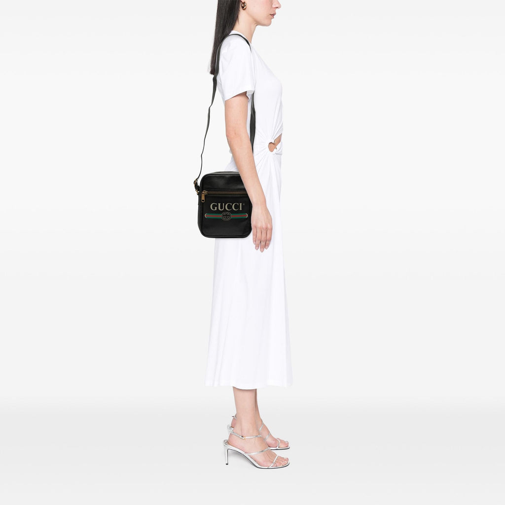 Gucci Grained Calfskin Logo Crossbody