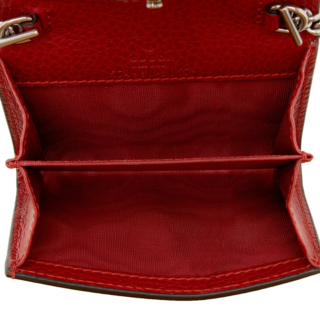 Gucci Grained Leather Dionysus Card Case Chain Bag (SHF-22357)