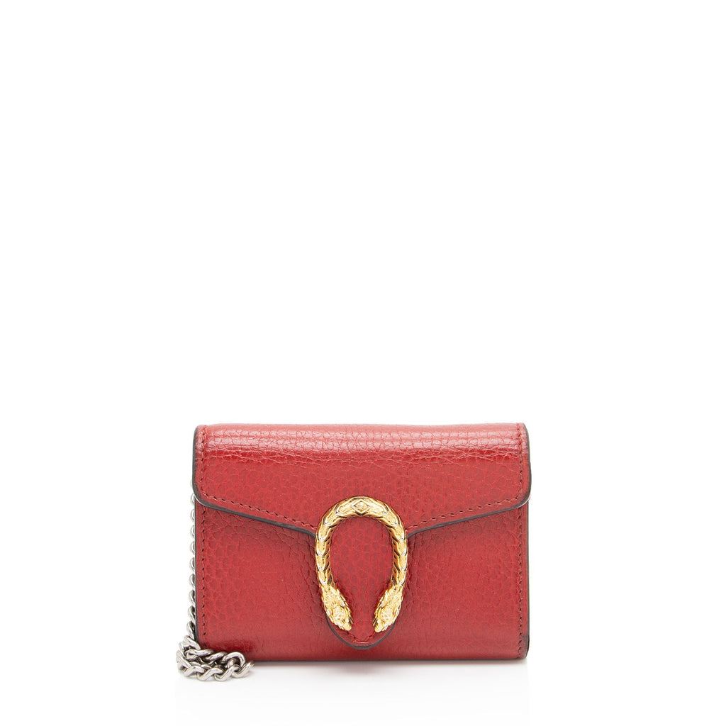Gucci Grained Leather Dionysus Card Case Chain Bag (SHF-l9jmCE)