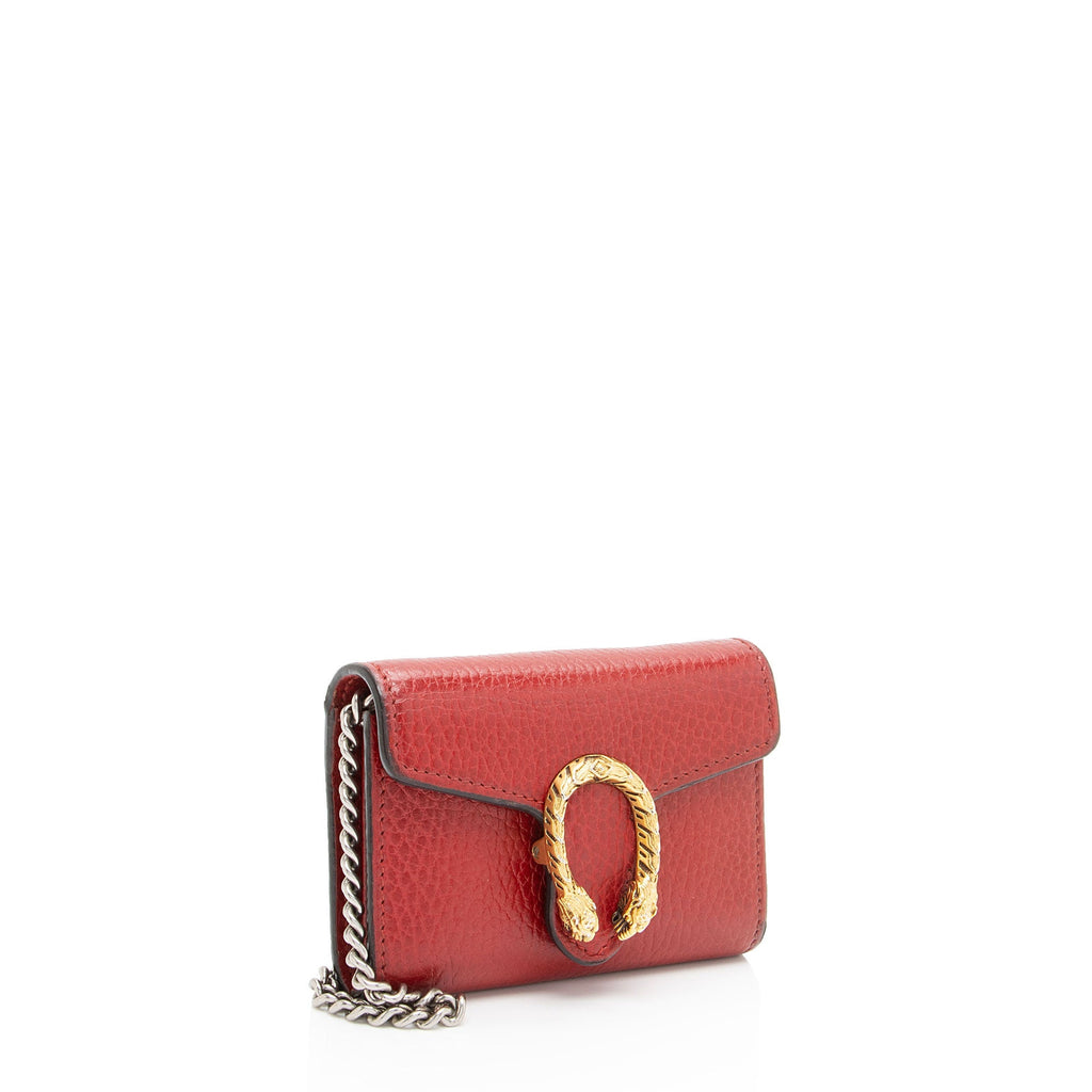 Gucci Grained Leather Dionysus Card Case Chain Bag (SHF-l9jmCE)