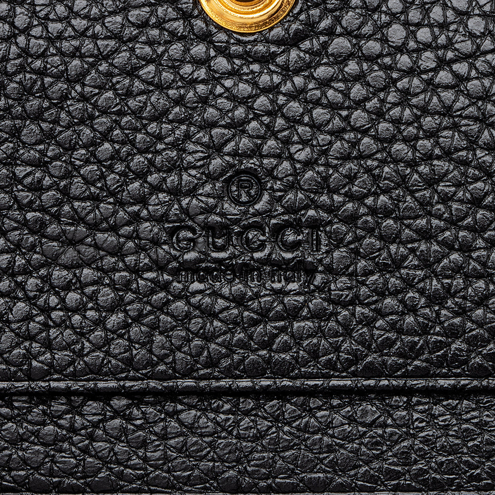 Gucci Grained Leather Zumi Card Case Chain Bag (SHF-19173)