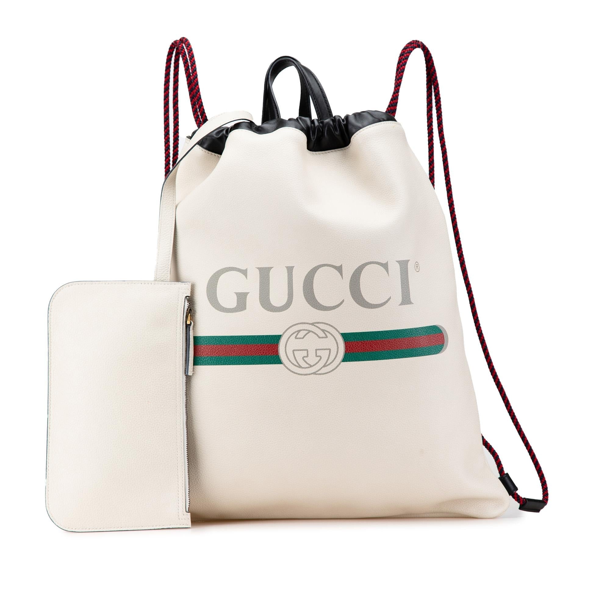 Gucci Gucci Logo Leather Backpack