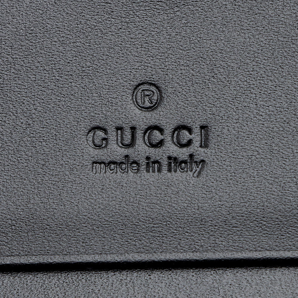 Gucci Guccissima Bee Embossed Leather Card Case (SHF-17231)