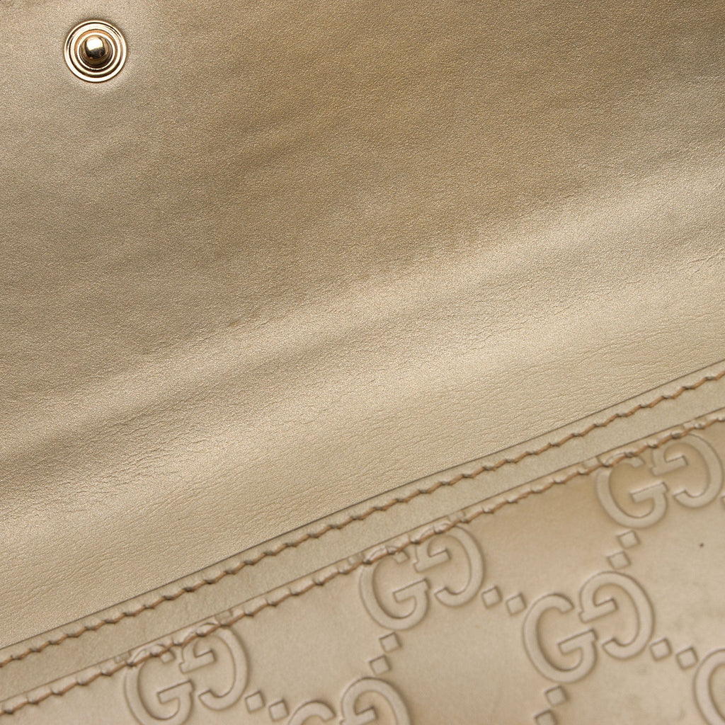 Gucci Guccissima Leather Bow Signature Continental Wallet