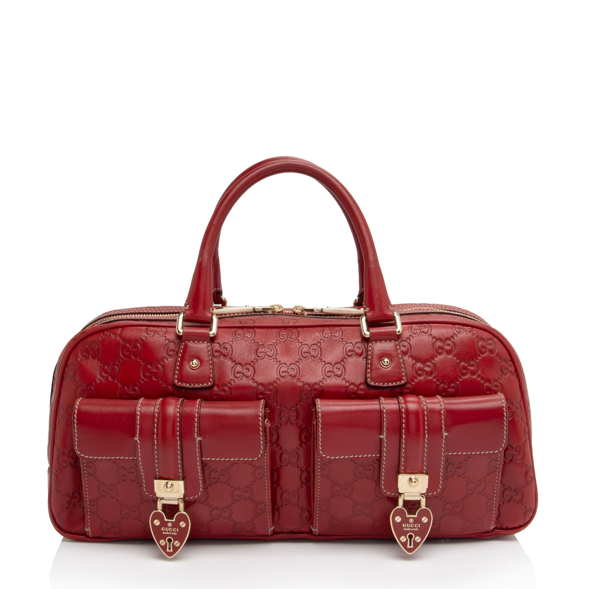 Gucci Guccissima Hearts Double Pocket Satchel (SHF-vNNtte)