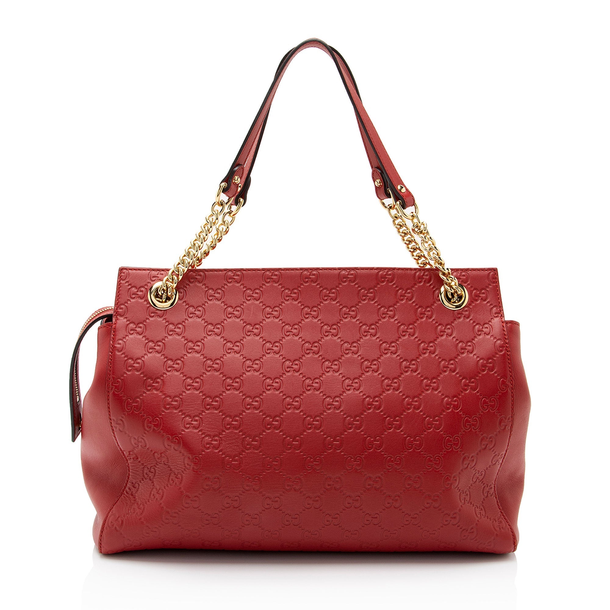 Gucci Guccissima Leather Chain Large Shoulder Bag (SHF-oF32dq)