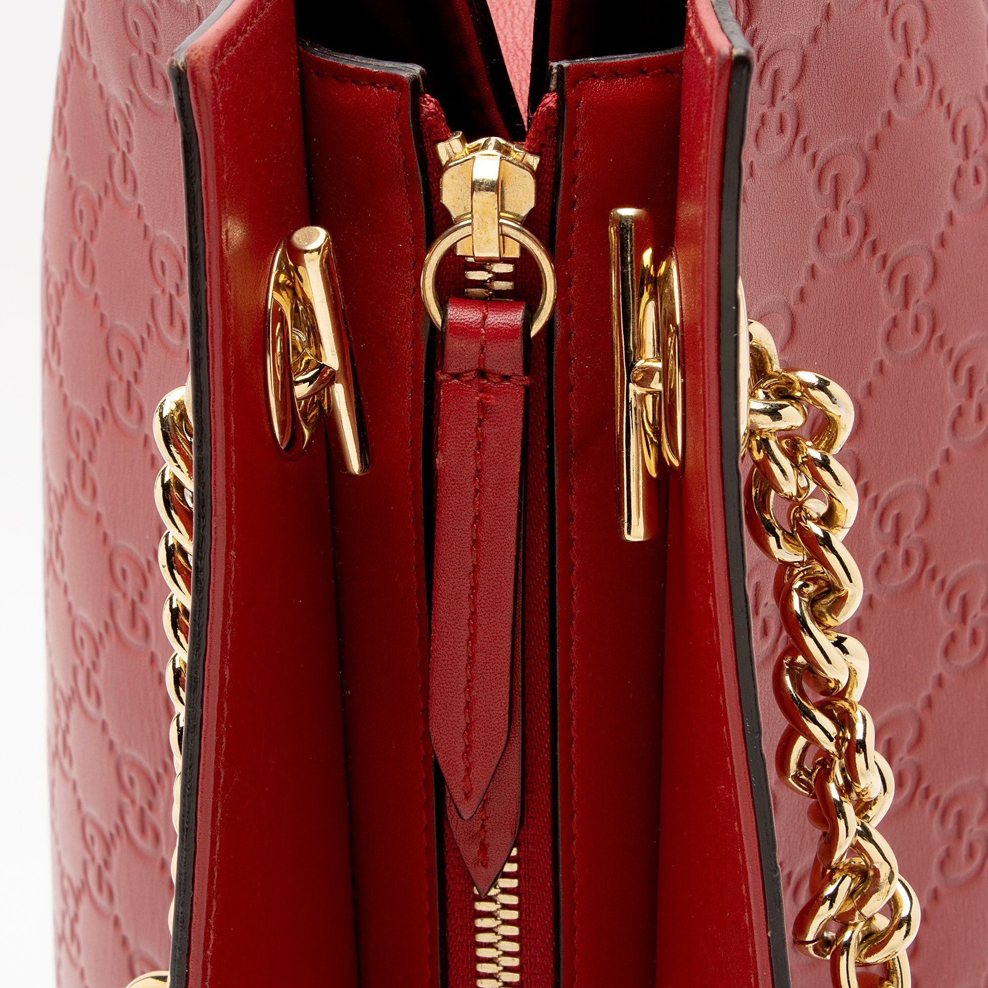 Gucci Guccissima Leather Chain Large Shoulder Bag (SHF-oF32dq)