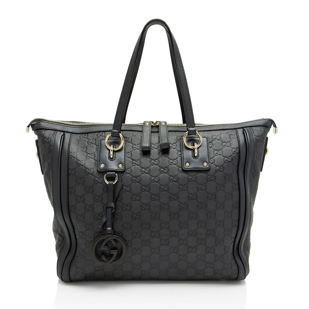 Gucci Guccissima Leather Charm Medium Tote (SHF-pSuRcq)