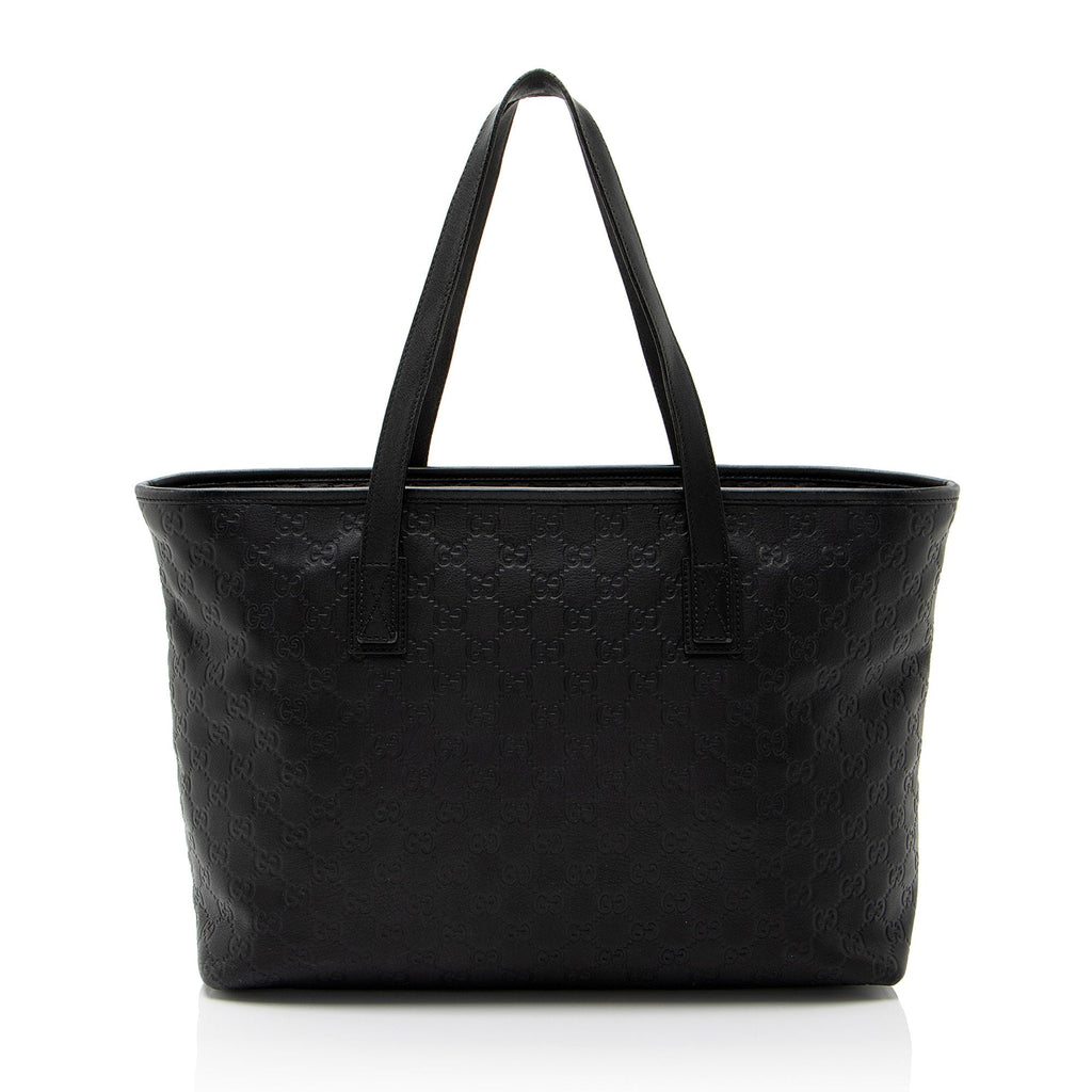 Gucci Guccissima Leather Classic Medium Zip Tote (SHF-CnrScb)