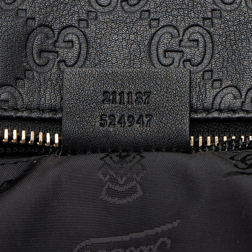 Gucci Guccissima Leather Classic Medium Zip Tote (SHF-CnrScb)