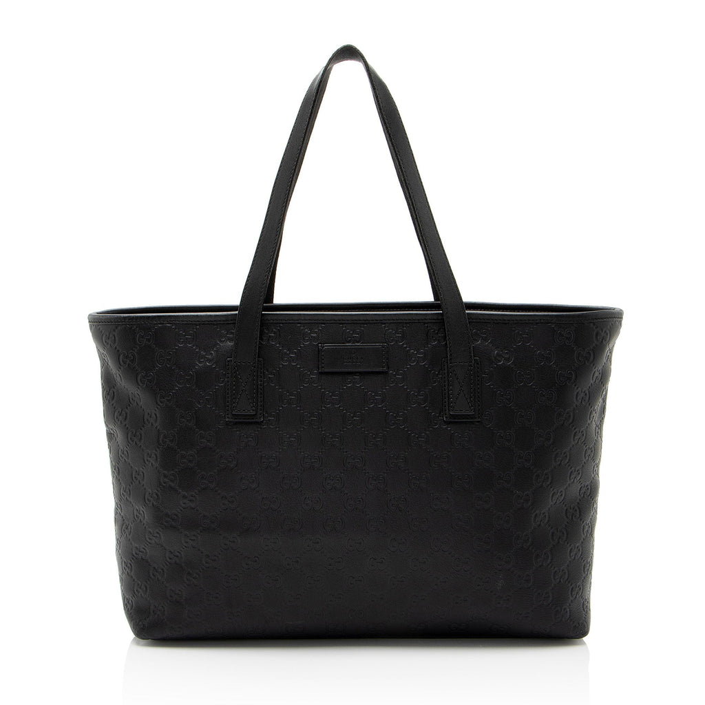 Gucci Guccissima Leather Classic Medium Zip Tote (SHF-CnrScb)