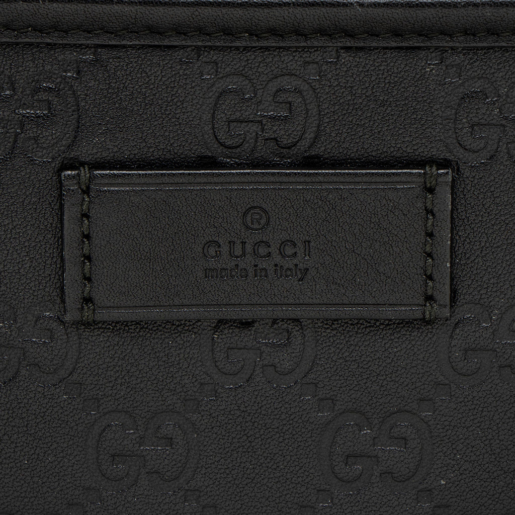 Gucci Guccissima Leather Classic Medium Zip Tote (SHF-CnrScb)