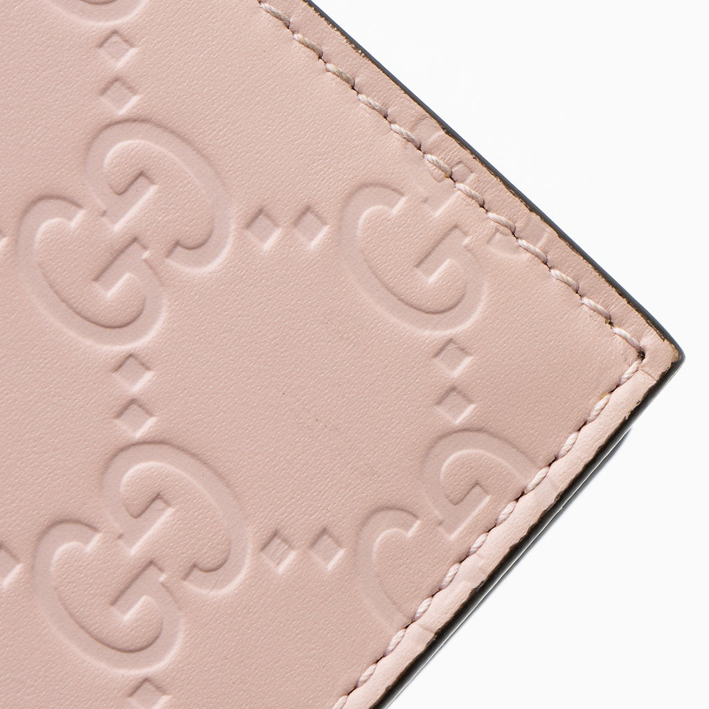 Gucci Guccissima Leather Crystal Cat Card Case (SHF-hencsi)