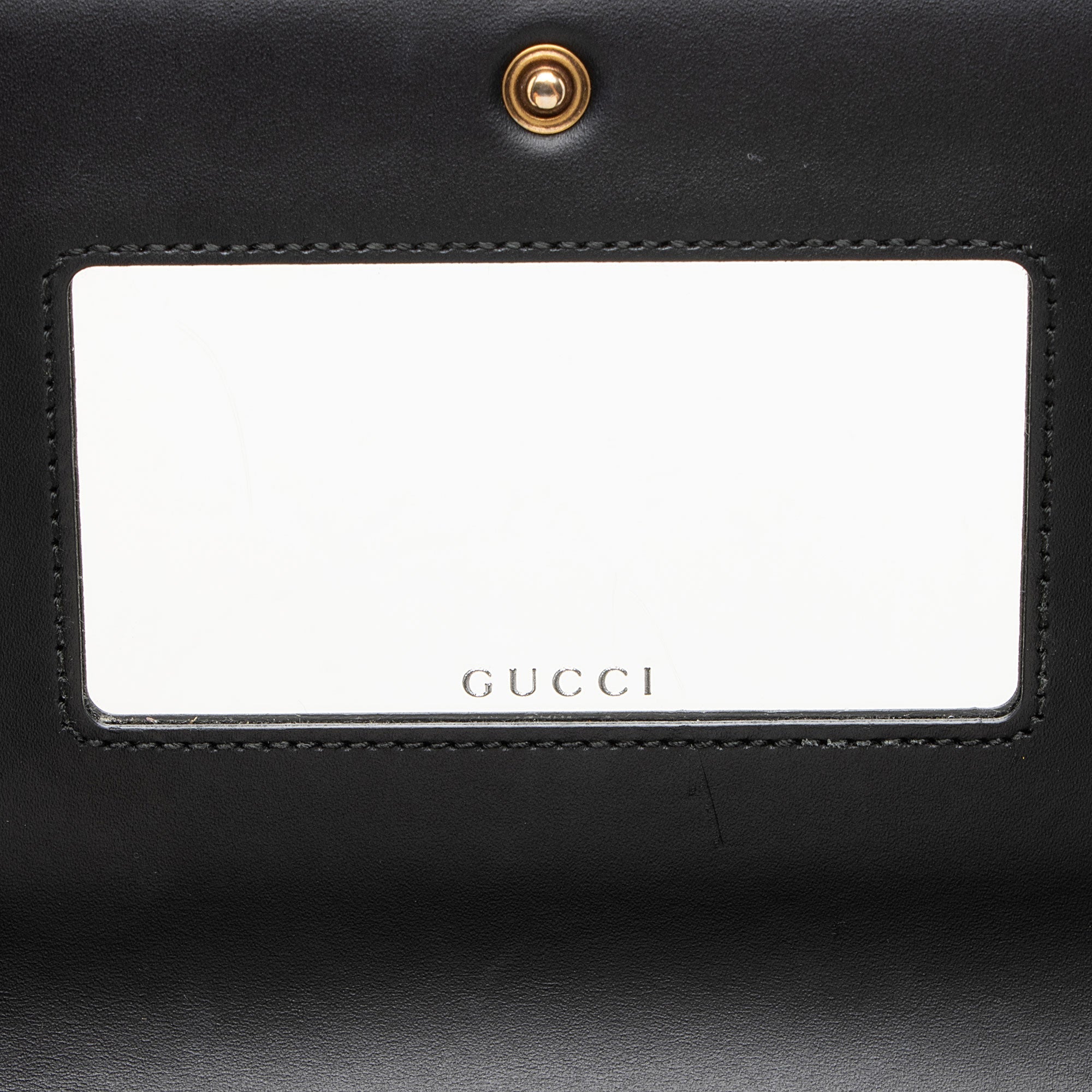Gucci Guccissima Leather Crystal Cat Wallet on Chain