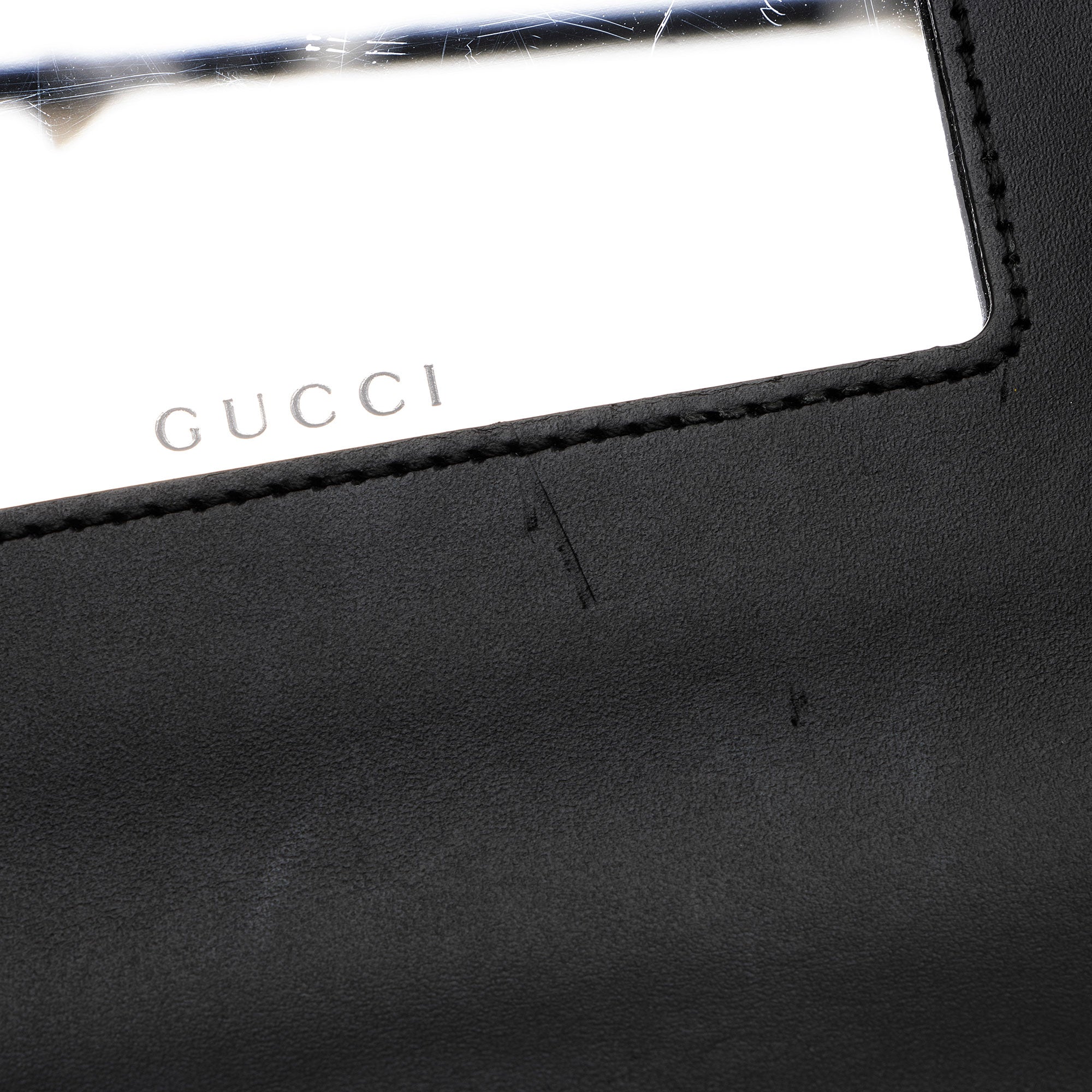 Gucci Guccissima Leather Crystal Cat Wallet on Chain