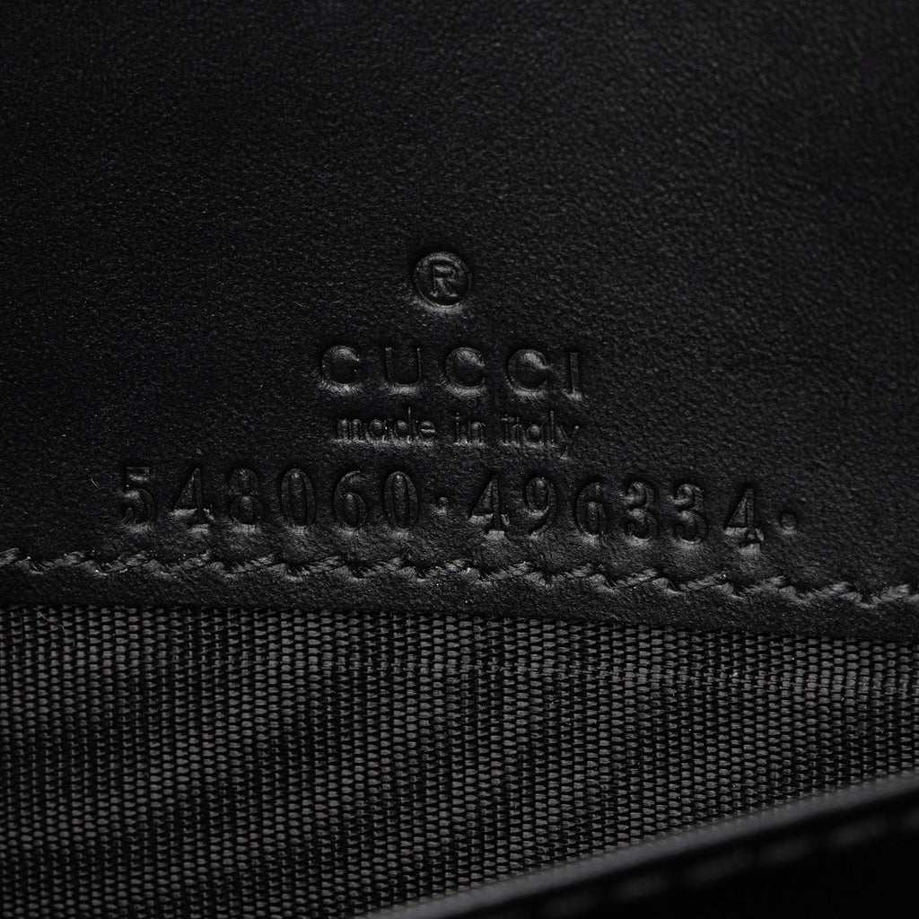 Gucci Guccissima Leather Crystal Cat Wallet on Chain