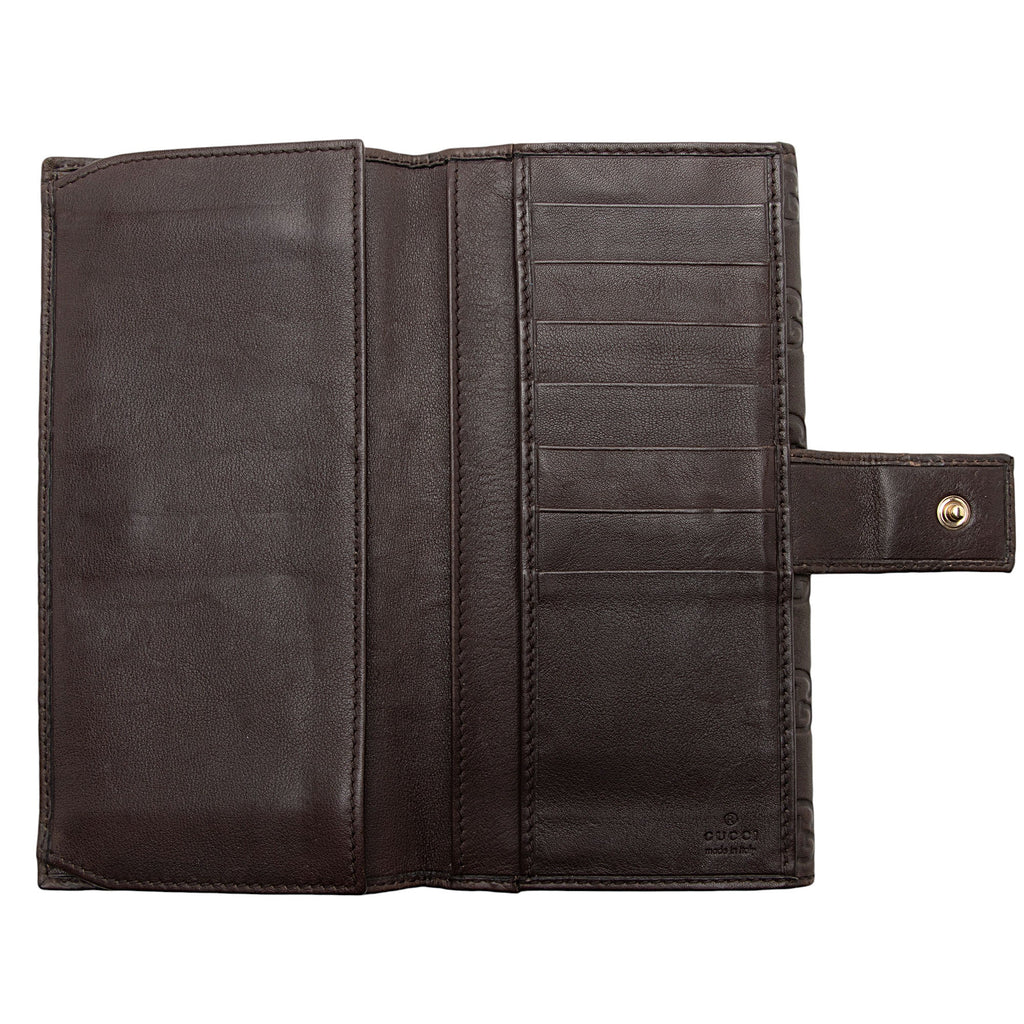 Gucci Guccissima Leather Flap Continental Wallet (SHF-CzGm9w)