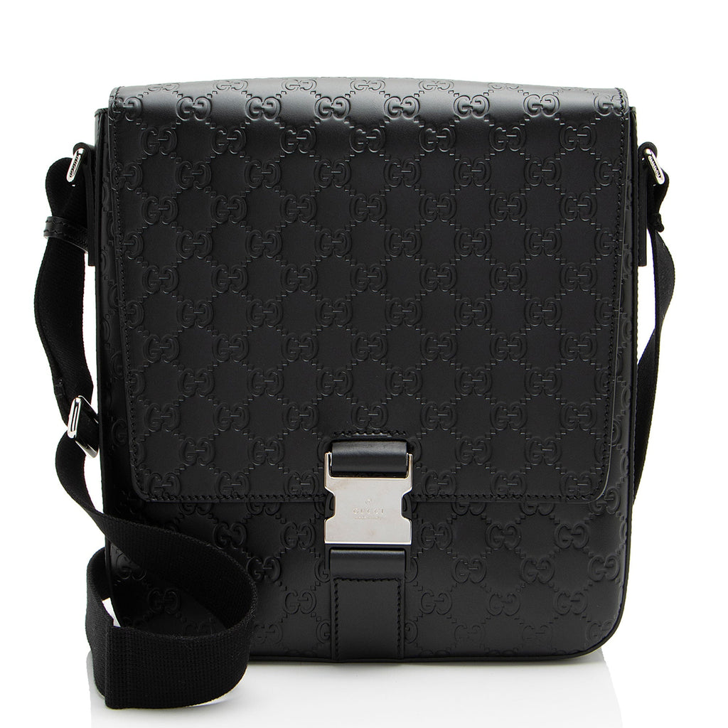 Gucci Guccissima Leather Buckle Messenger (SHF-hZFpSA)