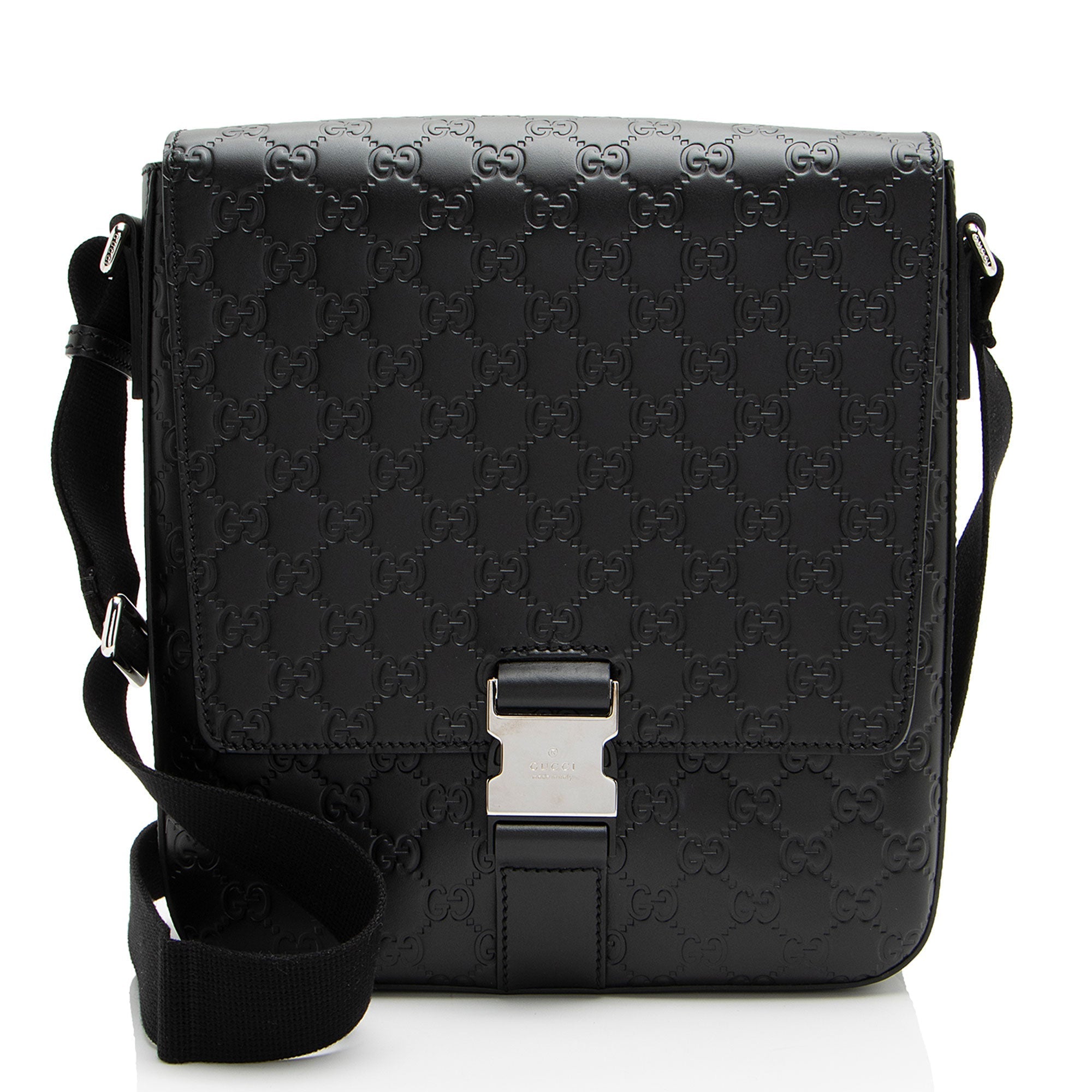 Gucci Guccissima Leather Buckle Messenger (SHF-hZFpSA)