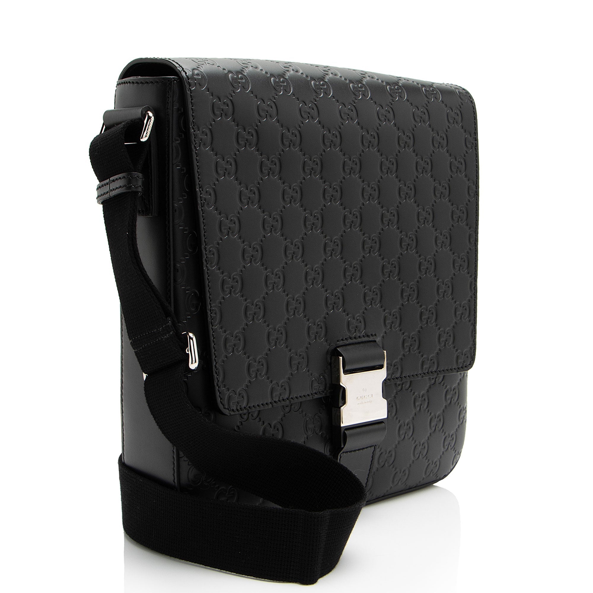 Gucci Guccissima Leather Buckle Messenger (SHF-hZFpSA)