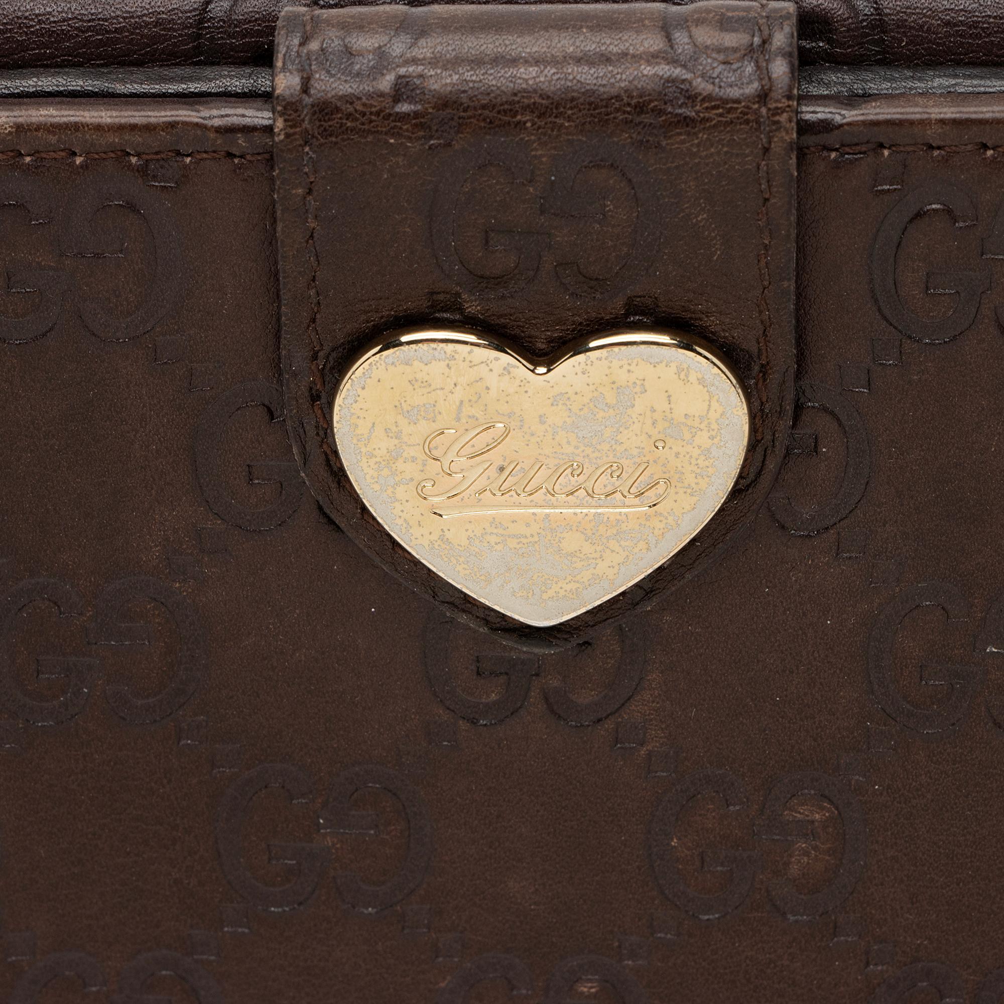 Gucci Guccissima Leather Heart Script Continental Wallet (SHF-oX5I0s)
