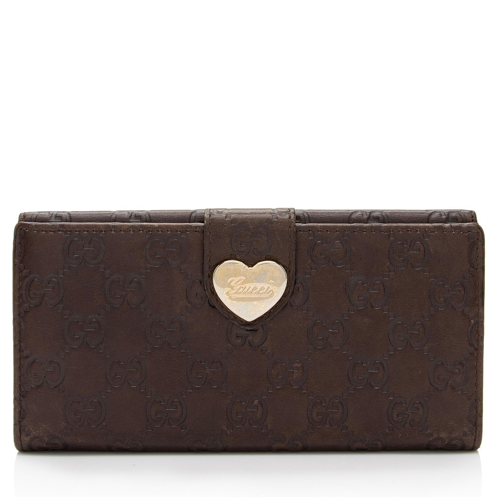 Gucci Guccissima Leather Heart Script Continental Wallet (SHF-oX5I0s)