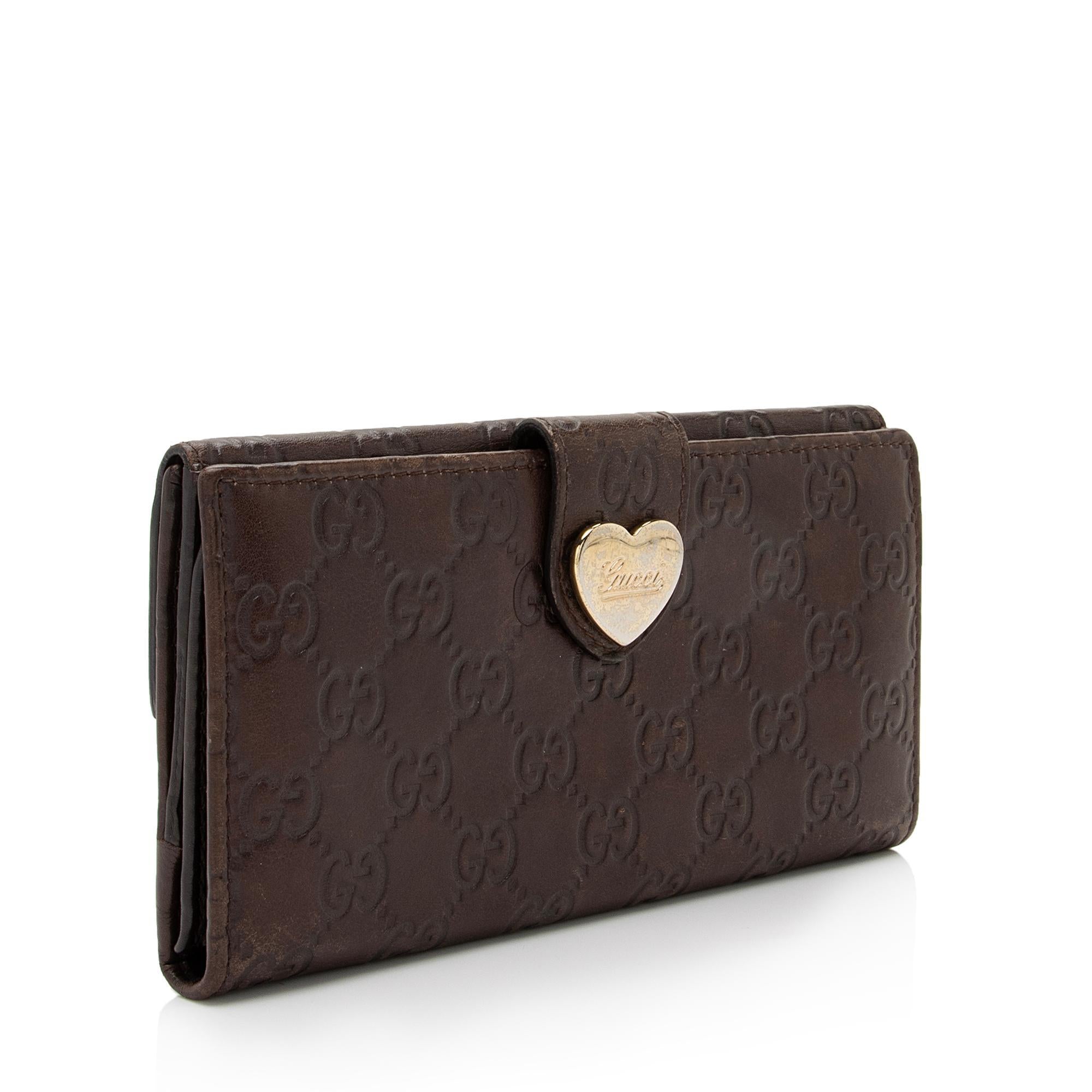 Gucci Guccissima Leather Heart Script Continental Wallet (SHF-oX5I0s)