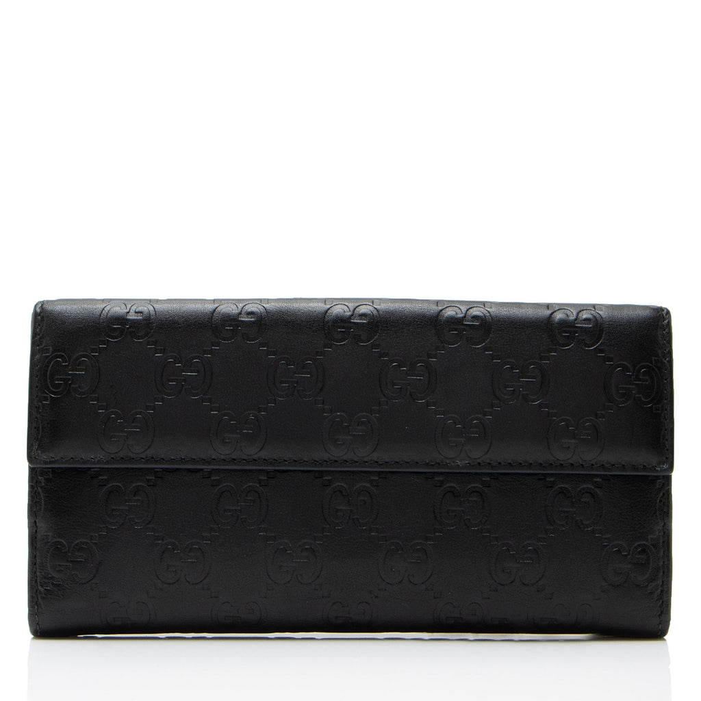 Gucci Guccissima Leather Heart Script ContinLBtal Wallet