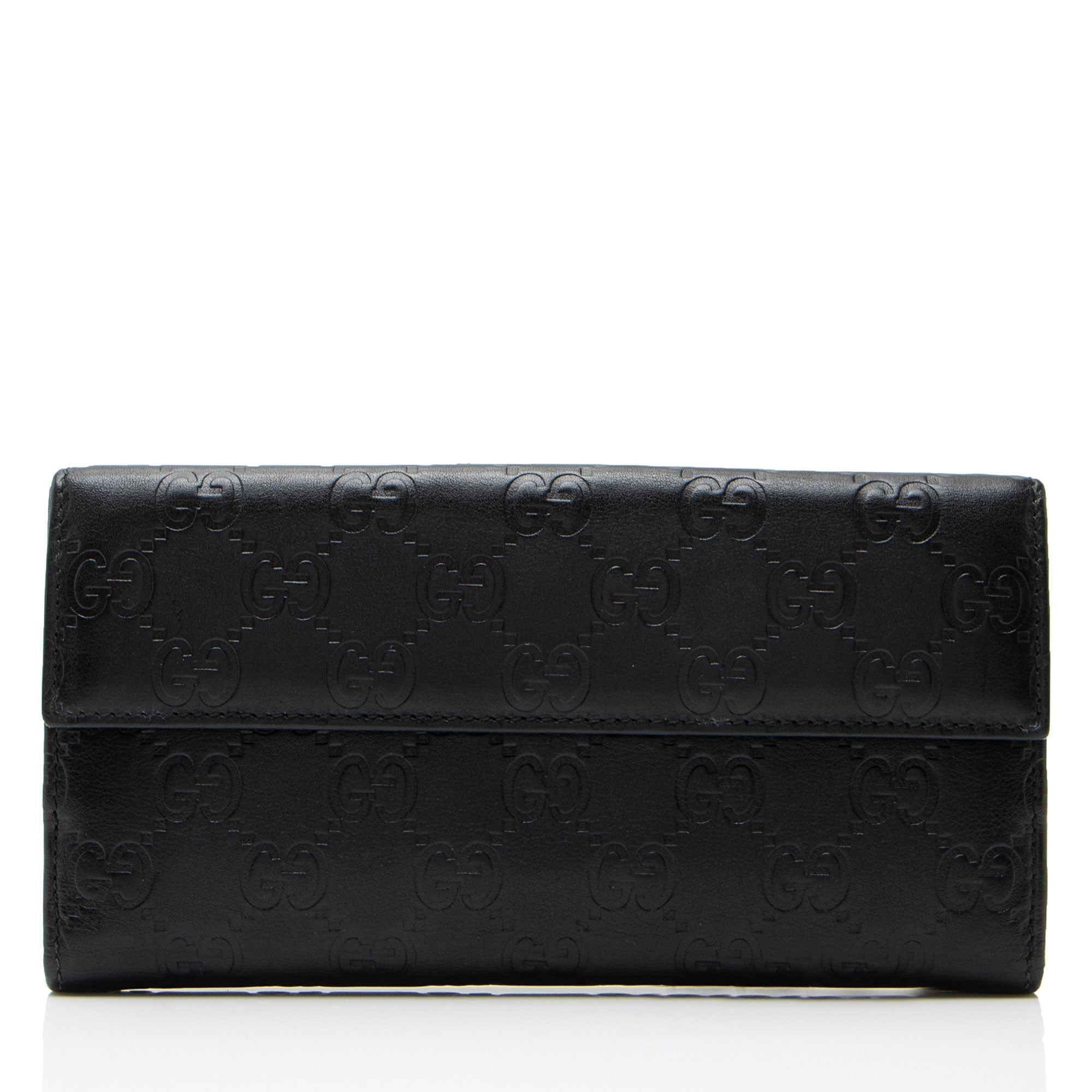 Gucci Guccissima Leather Heart Script ContinLBtal Wallet