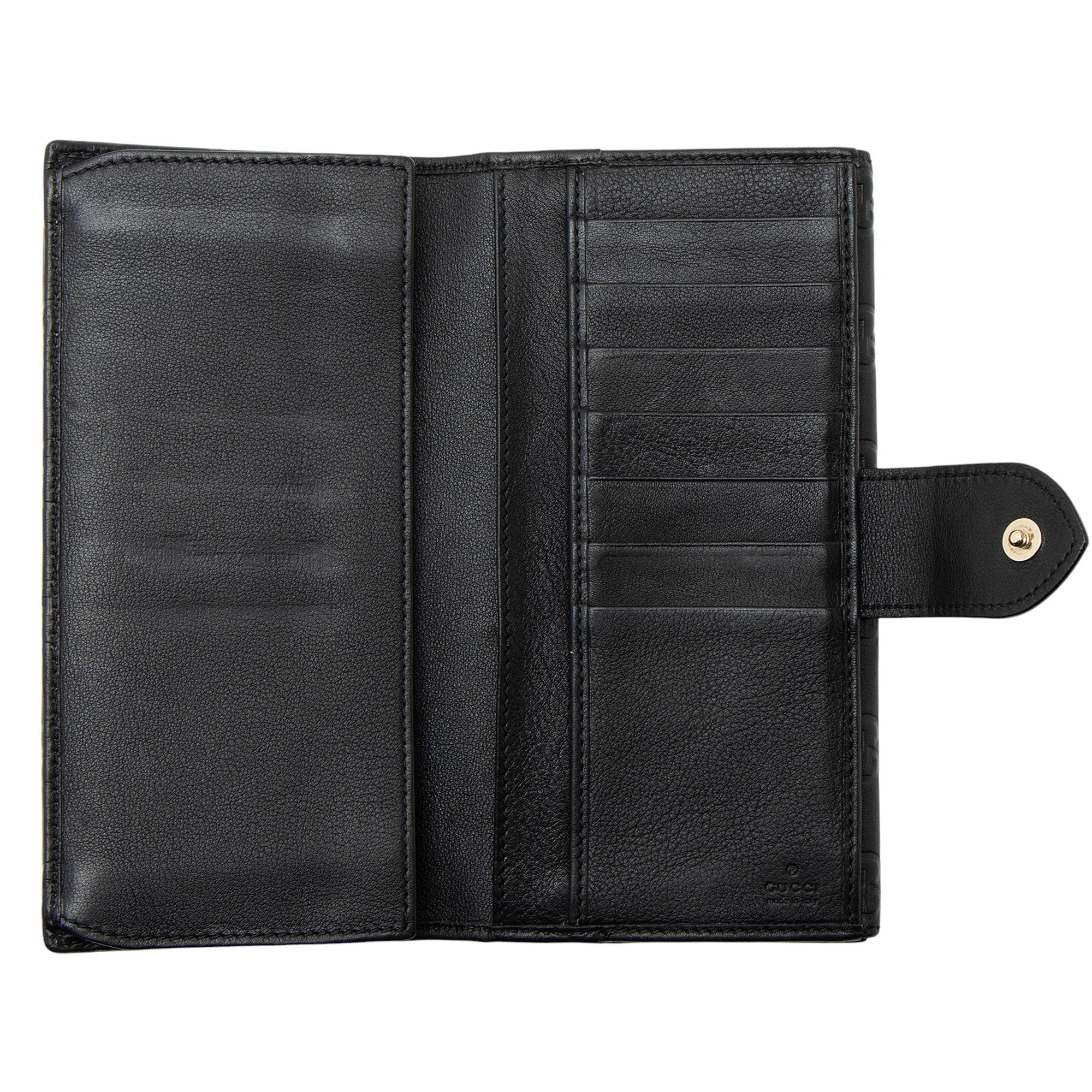 Gucci Guccissima Leather Heart Script ContinLBtal Wallet