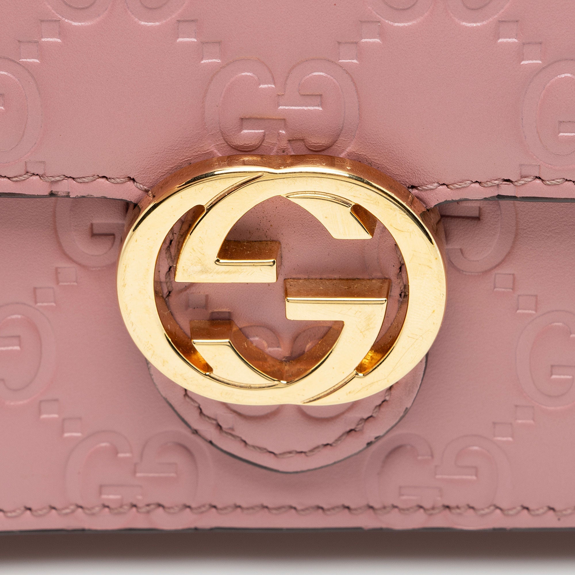 Gucci Guccissima Leather Icon Chain Wallet (SHF-cpfwyX)