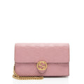 Gucci Guccissima Leather Icon Chain Wallet (SHF-cpfwyX)