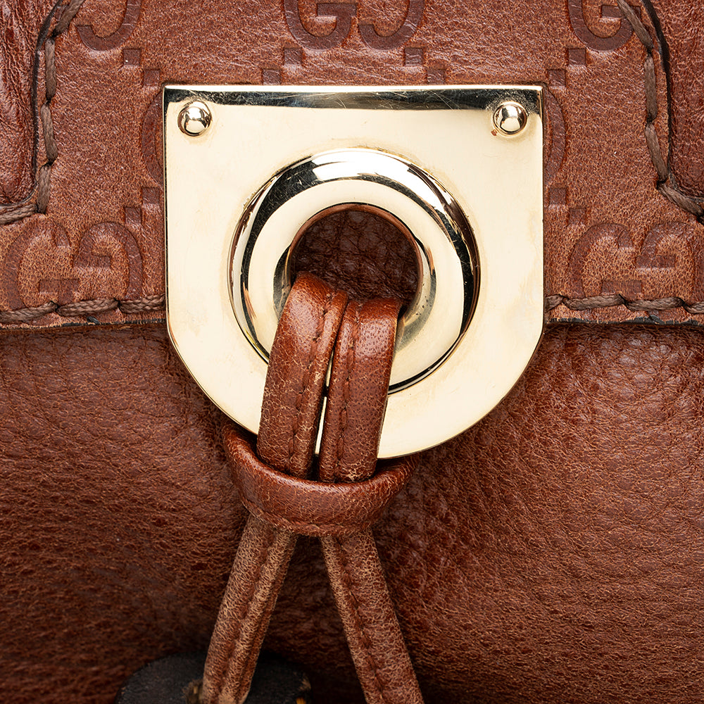 Gucci Guccissima Leather Indy Large Satchel (SHF-19577)